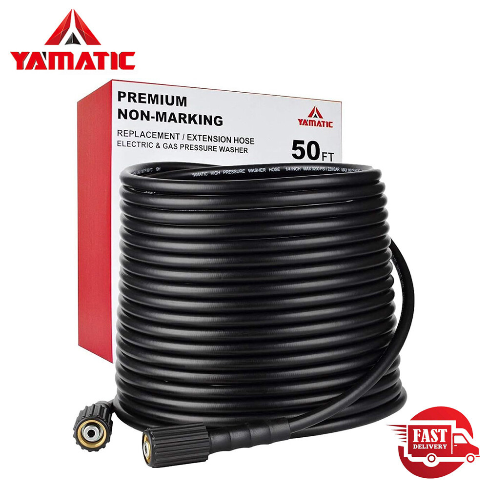 YAMATIC 1/4″ Pressure Washer Hose Kink-free Power Washer Hose M22-14mm 3200 PSI