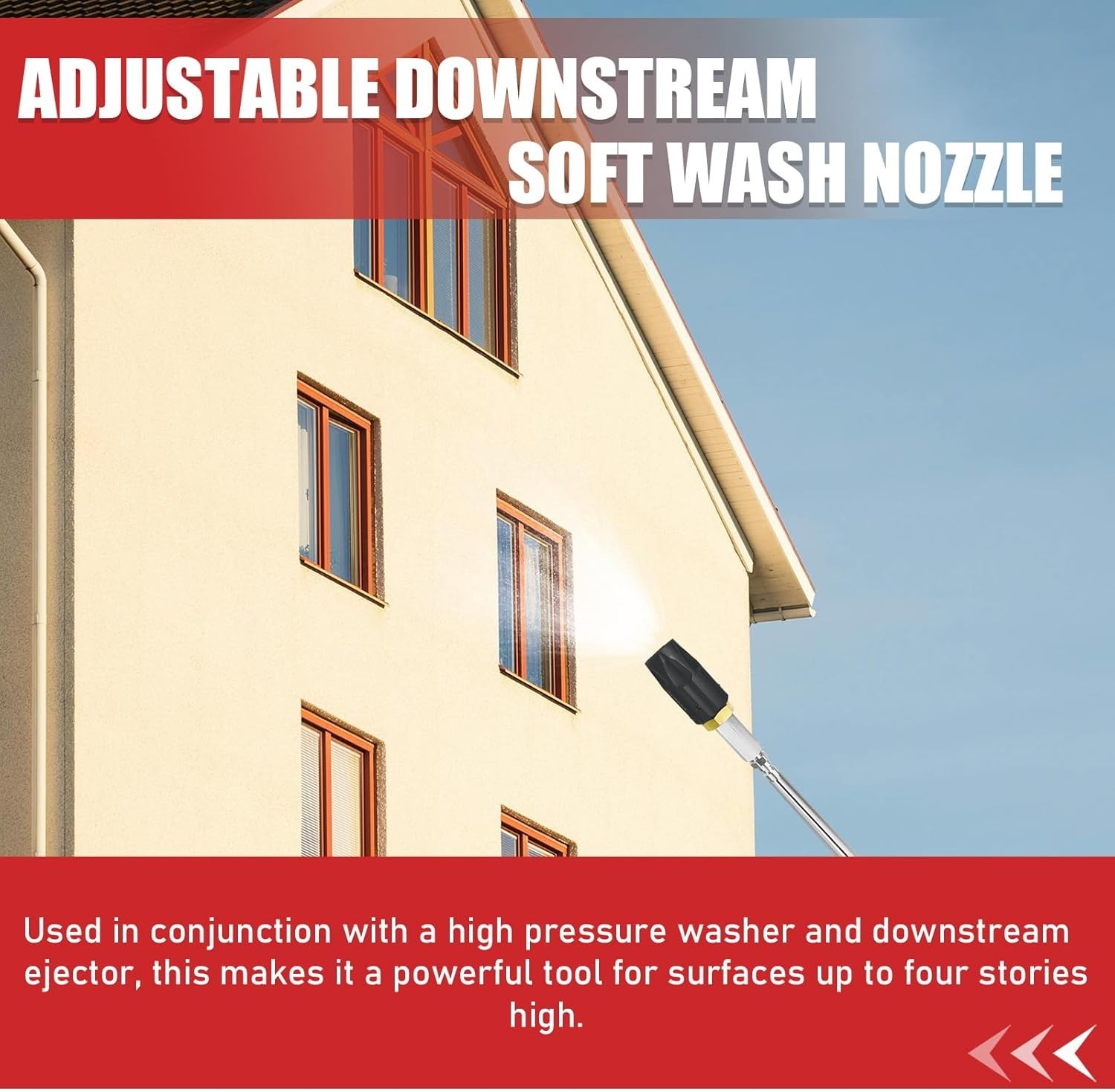 3-7 GPM M5 Twist Nozzle, Adjustable Downstream Soft Wash Nozzle, Rotate 60 Degre