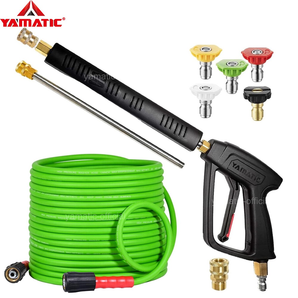 YAMATIC Pressure Washer Gun and Hose Kit with M22-14mm 3/8″ Swivel Quick Connect