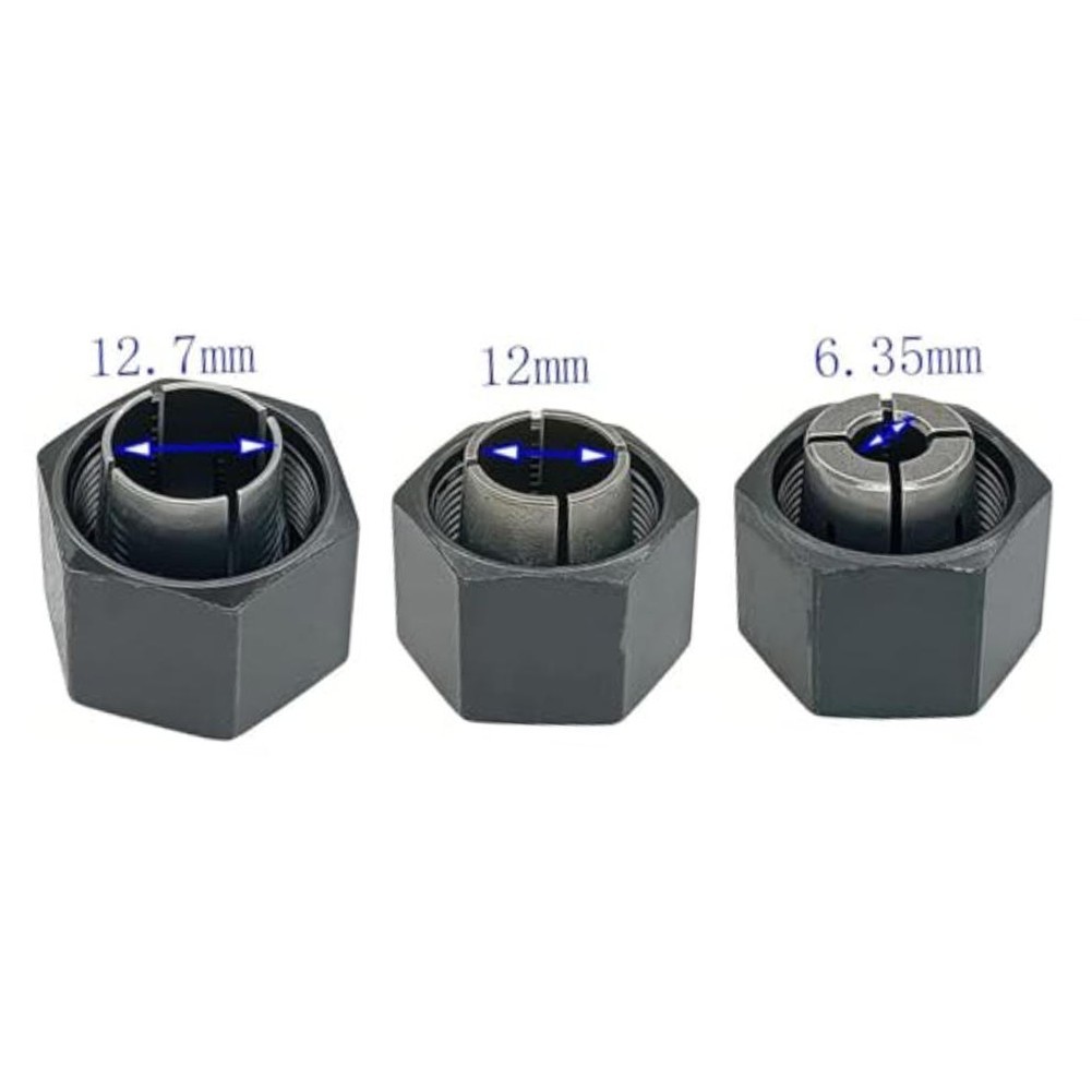 Collet Chuck Set 12.7mm 6mm 1/2 1/4 12mm 3/8 8mm for Router Replacement