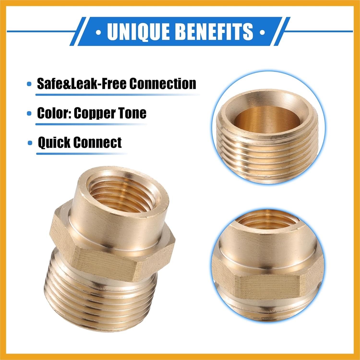 Durable M14x1.5 to M22x1.5 Brass Pressure Washer Connector – Easy Installation