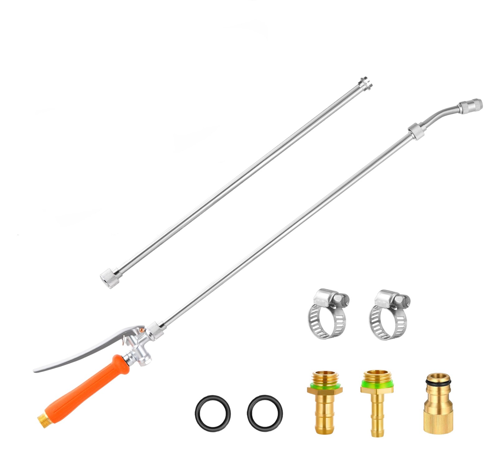 44 Inch Spray Wand, Brass 1/4″ & 3/8″ Barb Match Sprayer 44 inches, Orange