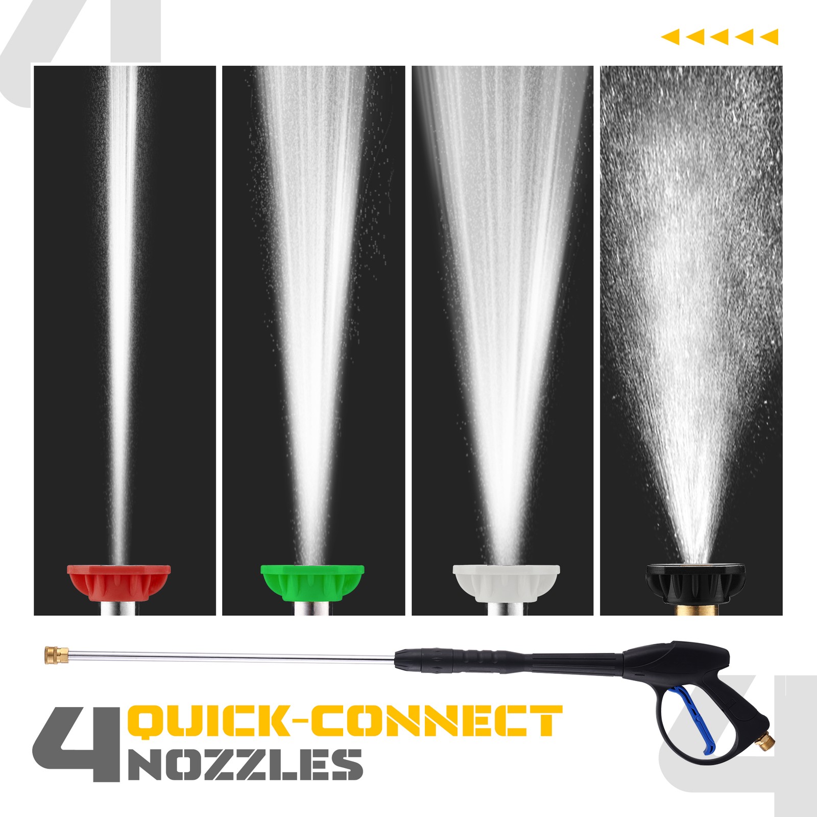 Gas Pressure Washer Gas Powered Washer with 4 Nozzles&Soap Tank 3500 PSI 2.3 GPM