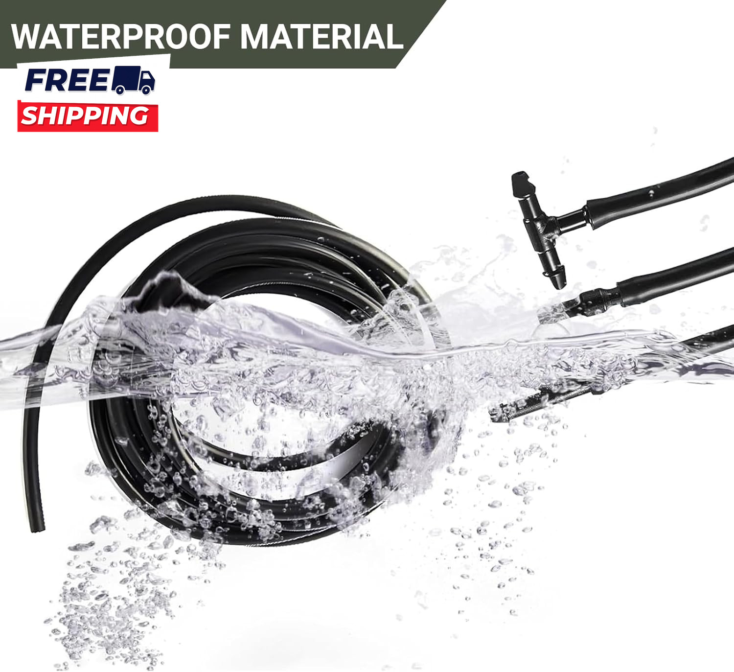 Windshield Washer Hose Kit 5M Washer Fluid Hose with 12 Pcs Connectors 2 Fan No