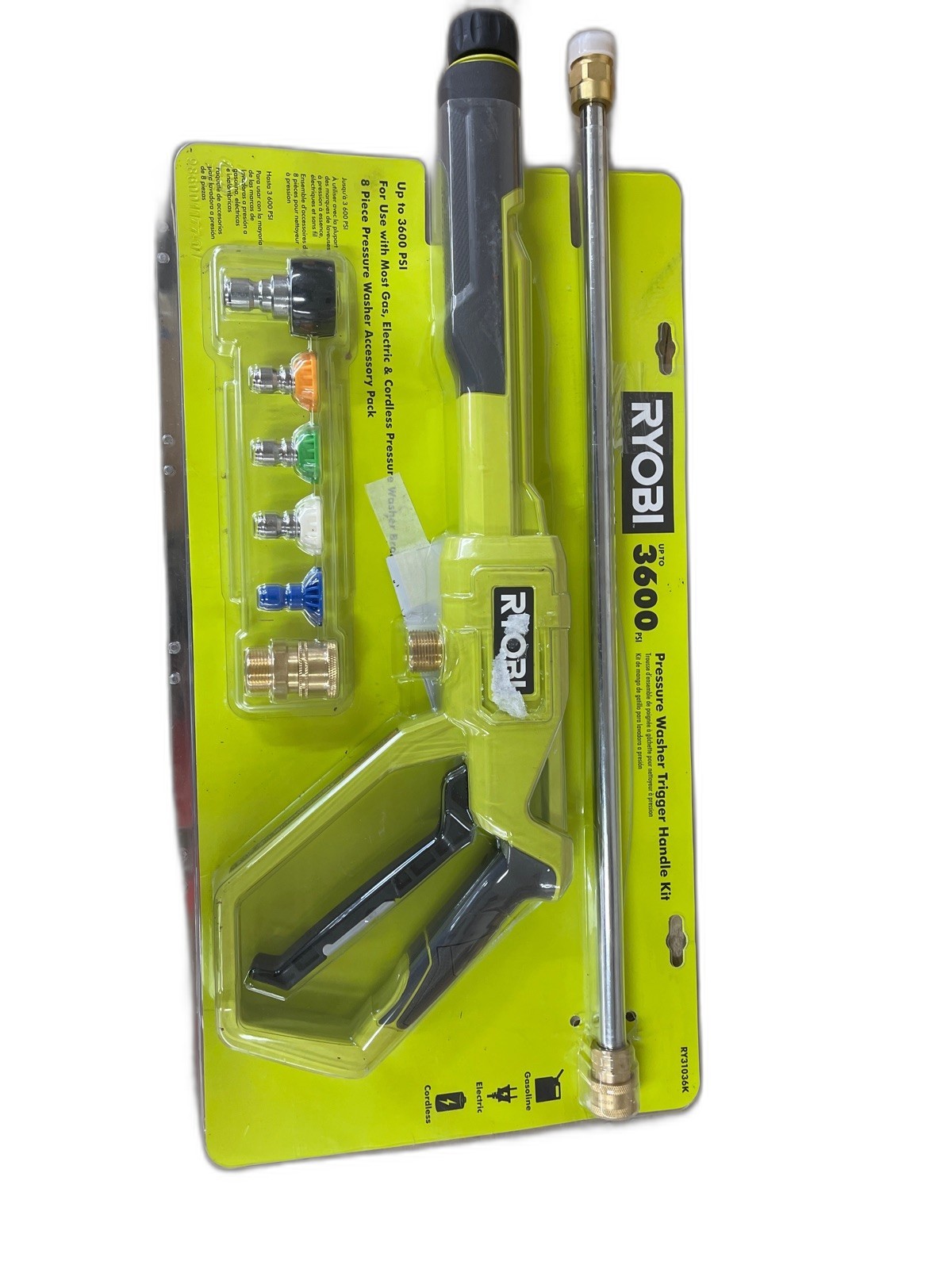 RYOBI Pressure Washer Trigger Handle Kit, Quick-Connect Adaptors, 3600 PSI