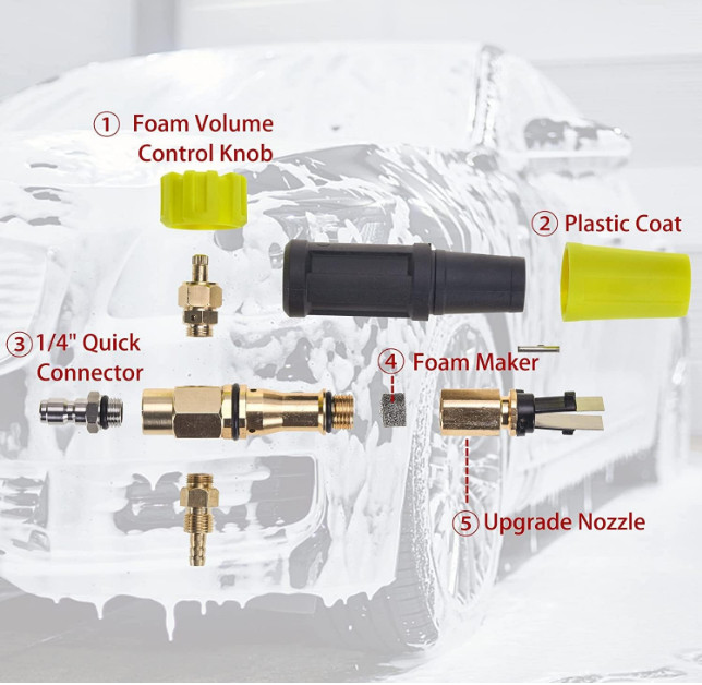 High Pressure Washer Gun Snow Foam Lance 4000 PSI Cannon Foam Blaster Powe…
