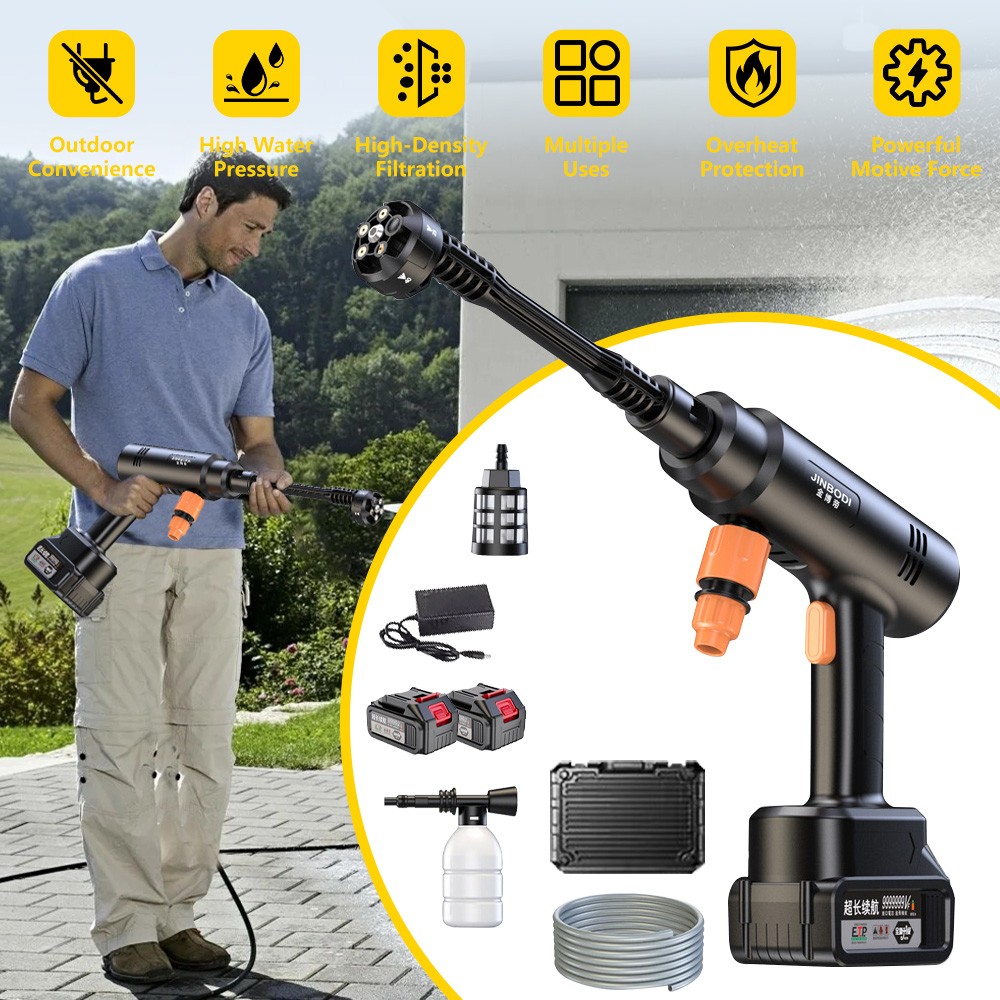 21V 300W Portable High Pressure Car Washer Rechargeable Car Washing Gun