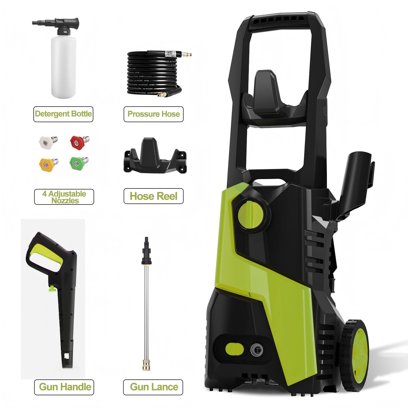Pressure Washer 4200PSI 2.5GPM, Foam Cannon, Steel Lance, for Garden Cleaning