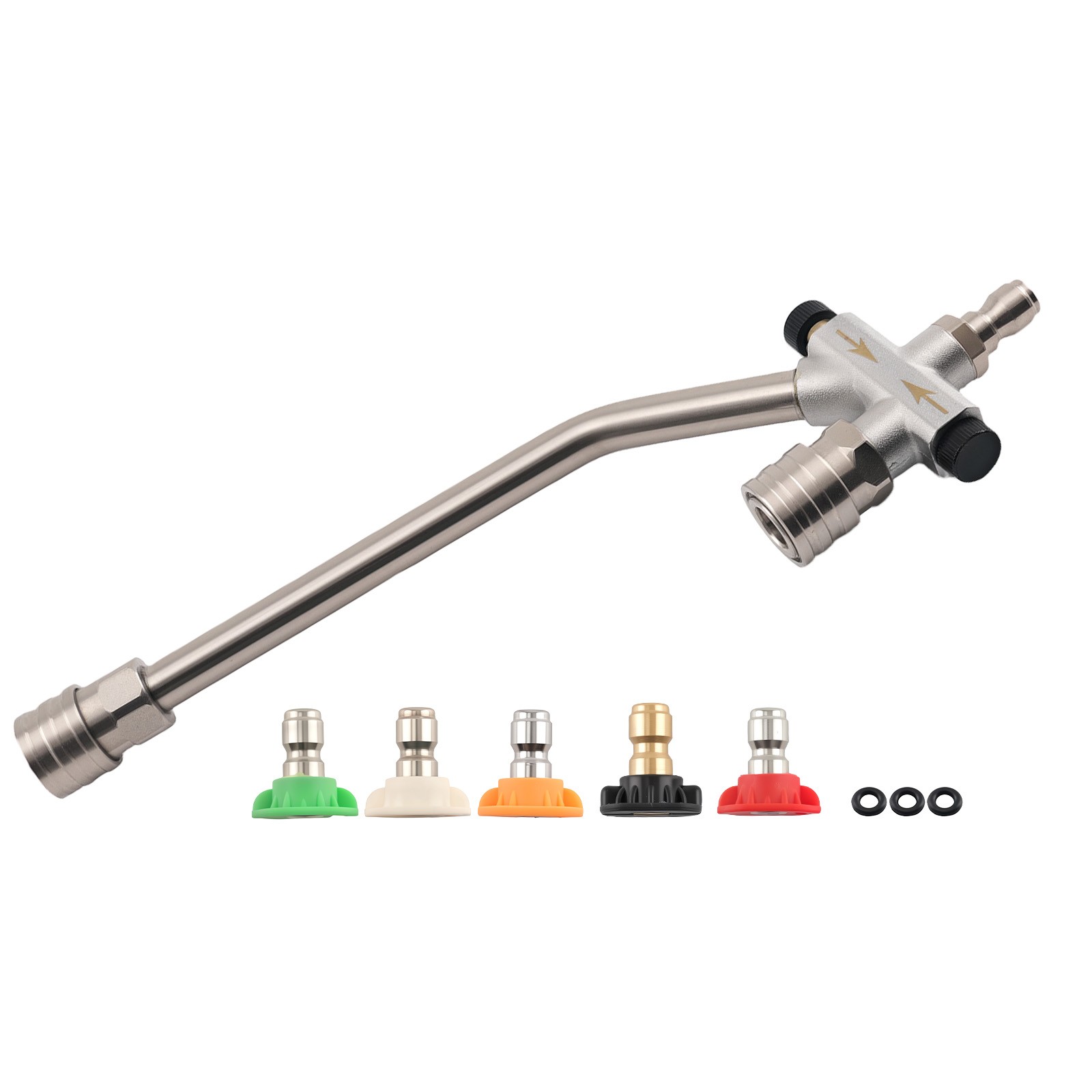 Pressure Washer Foam Lance Dual Use w/ 5 Spray Nozzles 4000 PSI 1/4″ Stainless