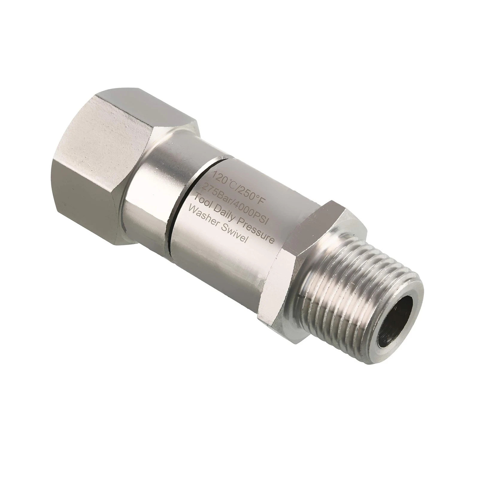 Pressure Washer Swivel 3/8 Inch NPT-M Male Thread 4000 PSI Stainless Steel