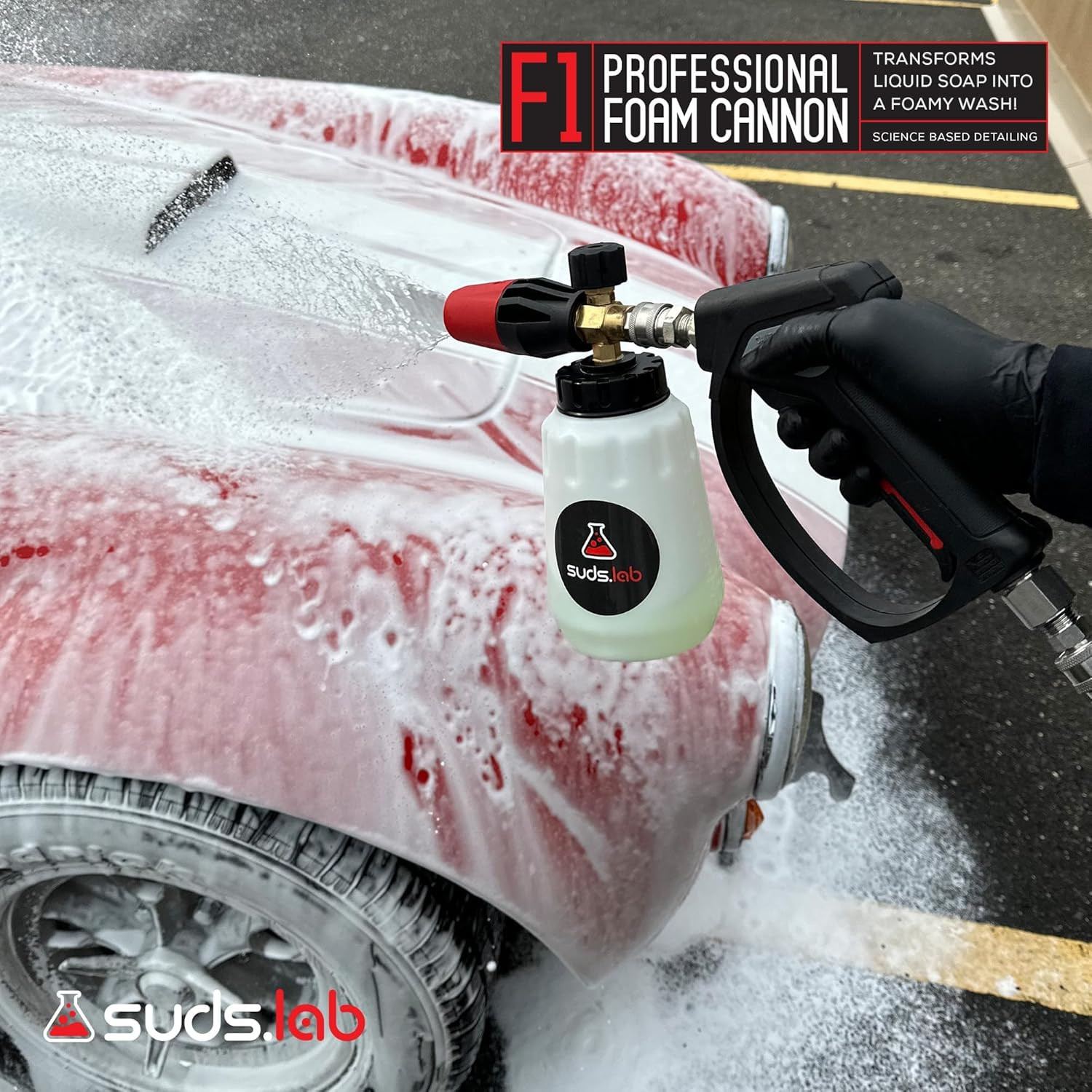 F1 Professional Foam Cannon 32 Oz Canister Adjustable Foam Nozzle Quick Connect