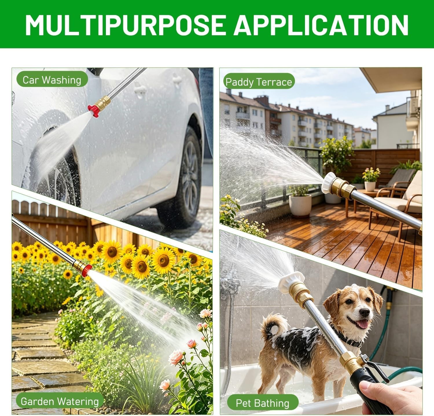 Aluminum Hydro Jet Nozzle with 3 High-Pressure Settings for Effective Cleaning