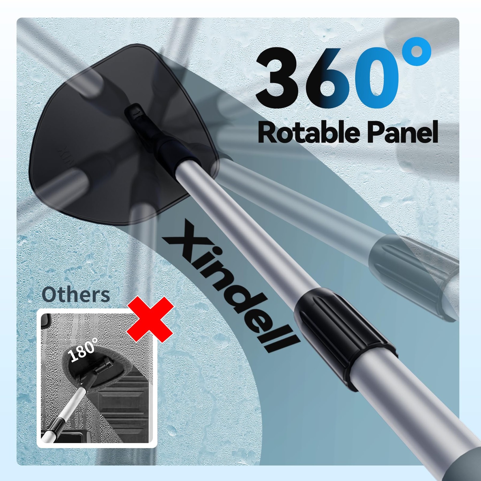 XINDELL Windshield Cleaner Tool, Car Window Cleaning Kit with 4 Reusable Micr…