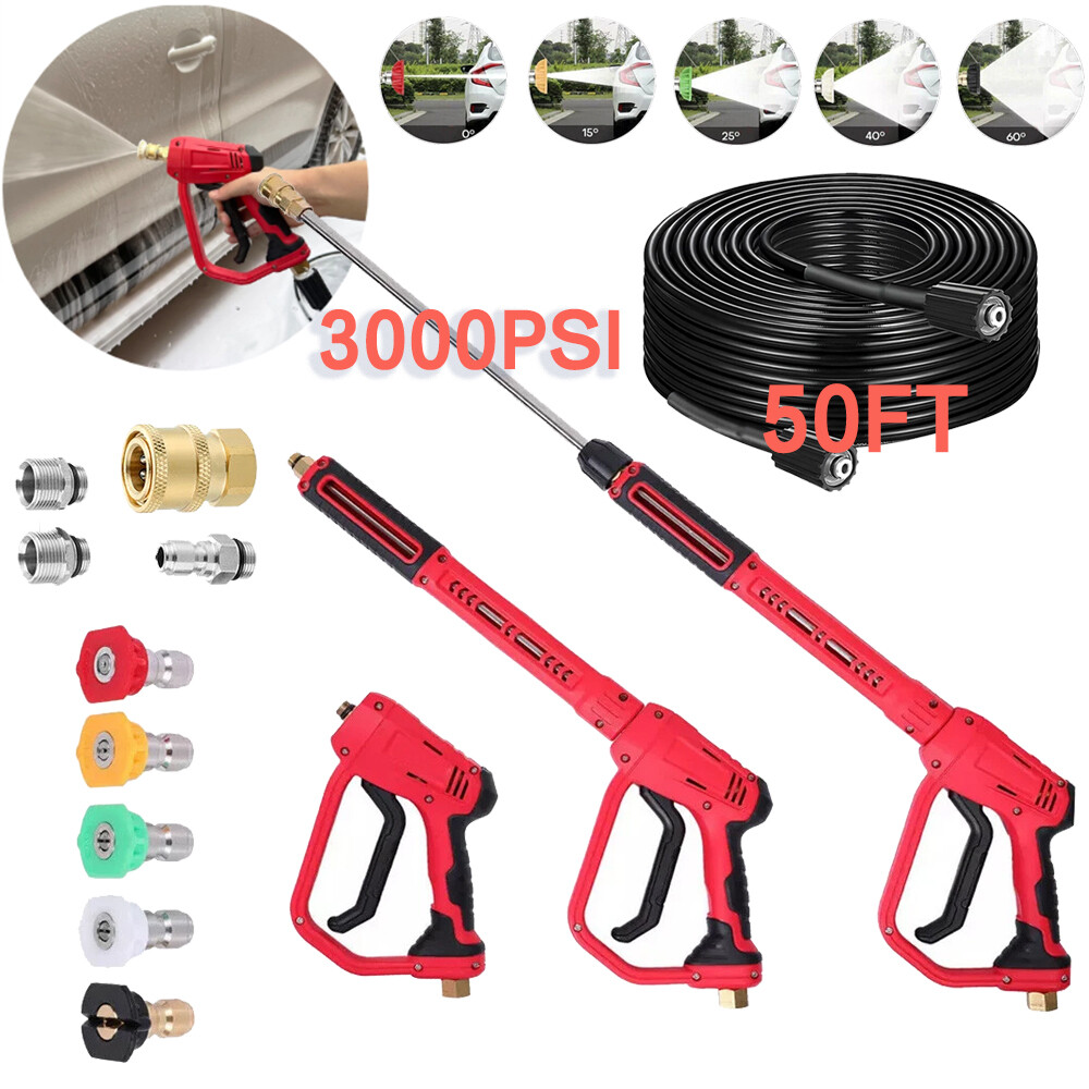 High Pressure 4000PSI Car Power Washer Gun Spray Wand Lance Nozzle and Hose Kit