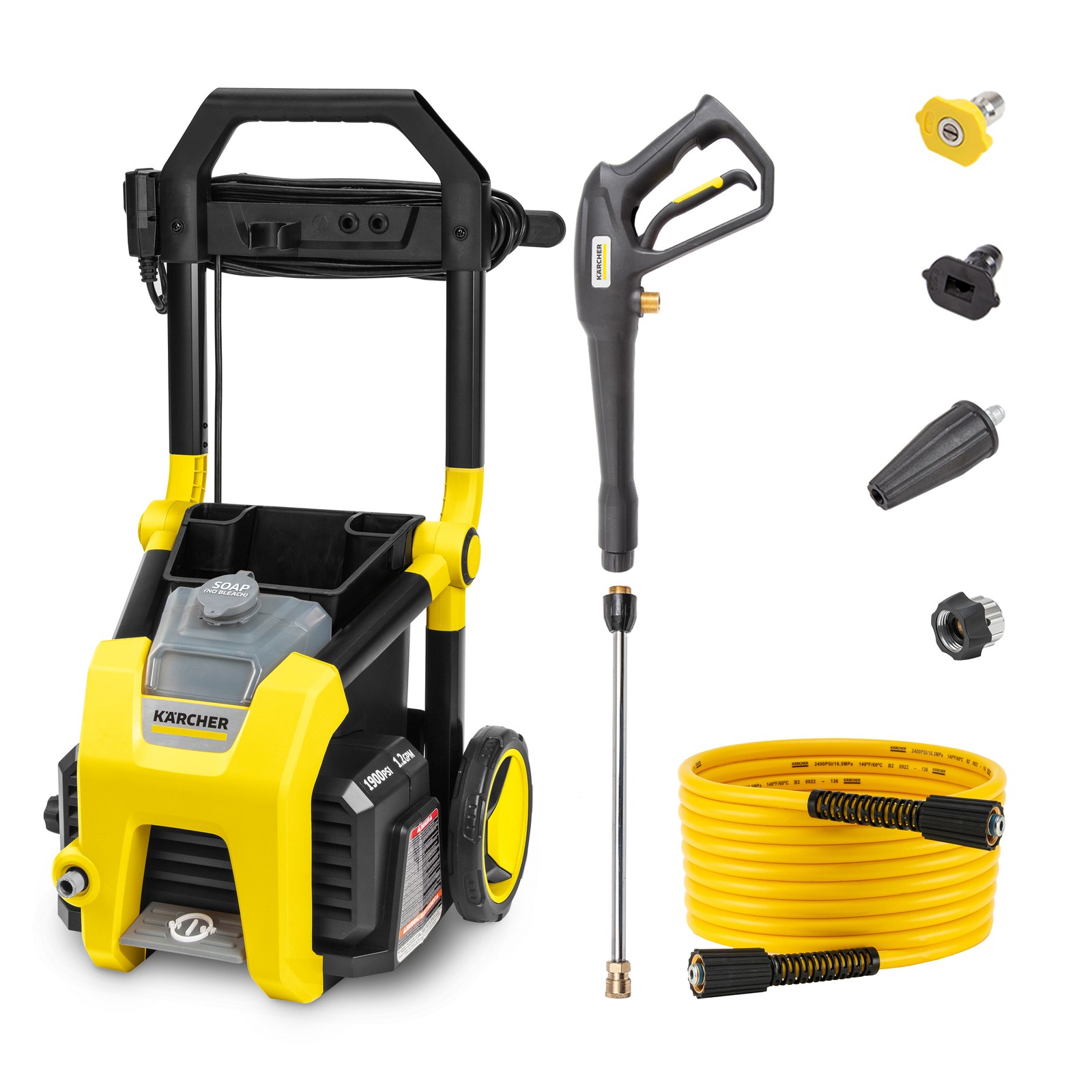 Karcher K1900PS 2375 Max PSI Pressure Washer with Onboard Storage, 0.5 Detergent