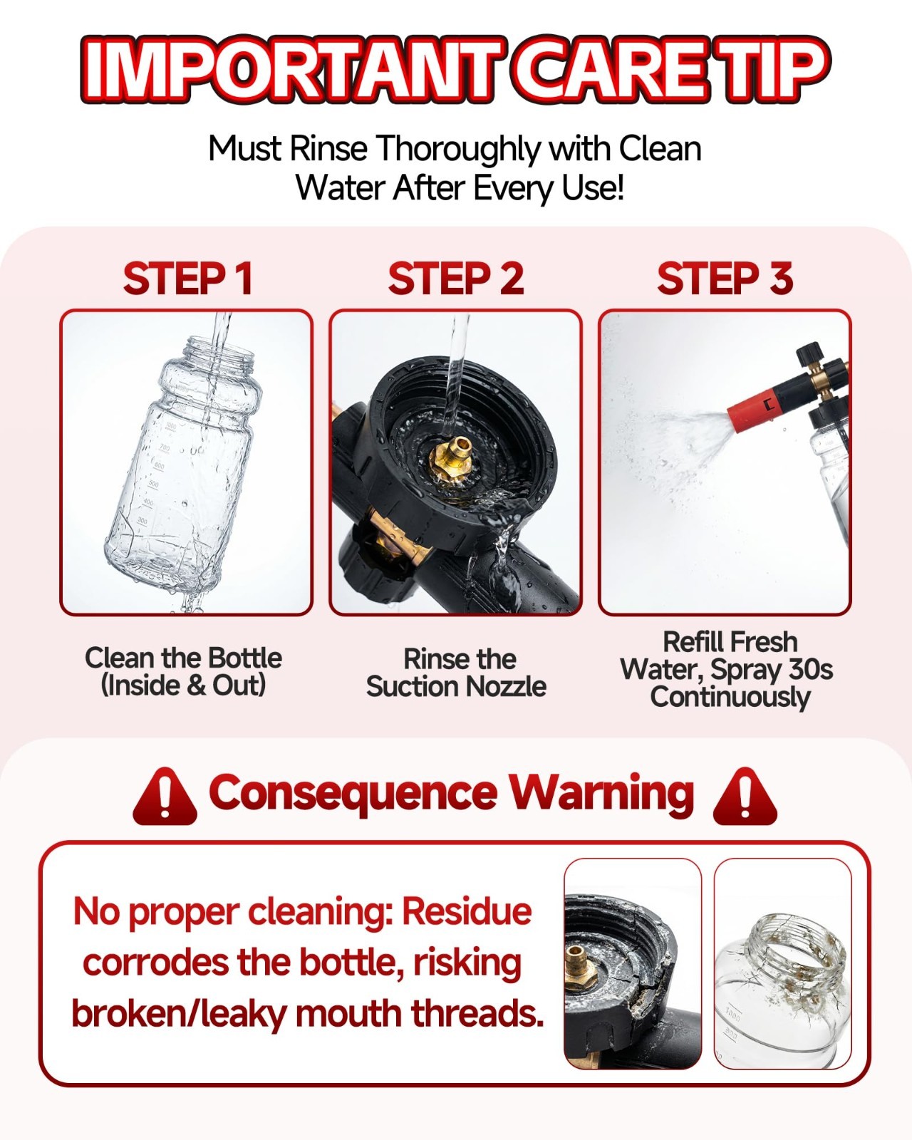 Foam Cannon for Pressure Washer – Adjustable Soap Sprayer, 1/4″ Quick Connect, 1