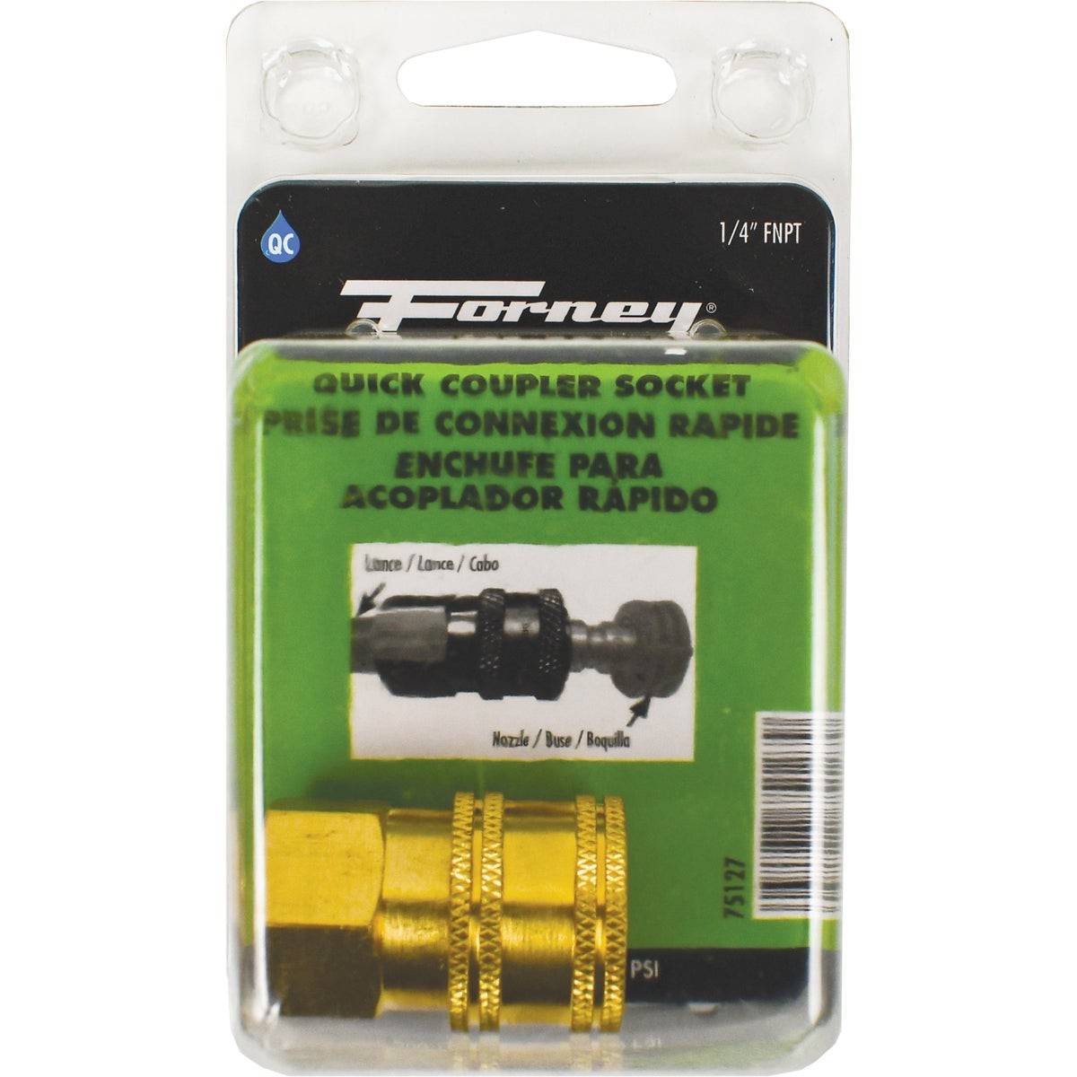 Forney 1/4 In. Female Quick Coupler Pressure Washer Socket 75127 Forney 75127