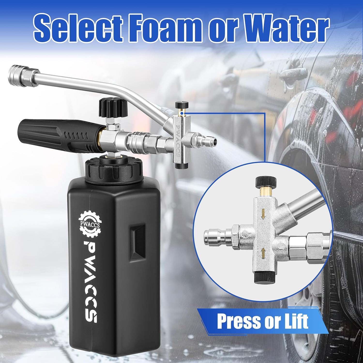 Pressure Washer Foam Cannon Dual Connector Accessory, Power Washer Double Tip At