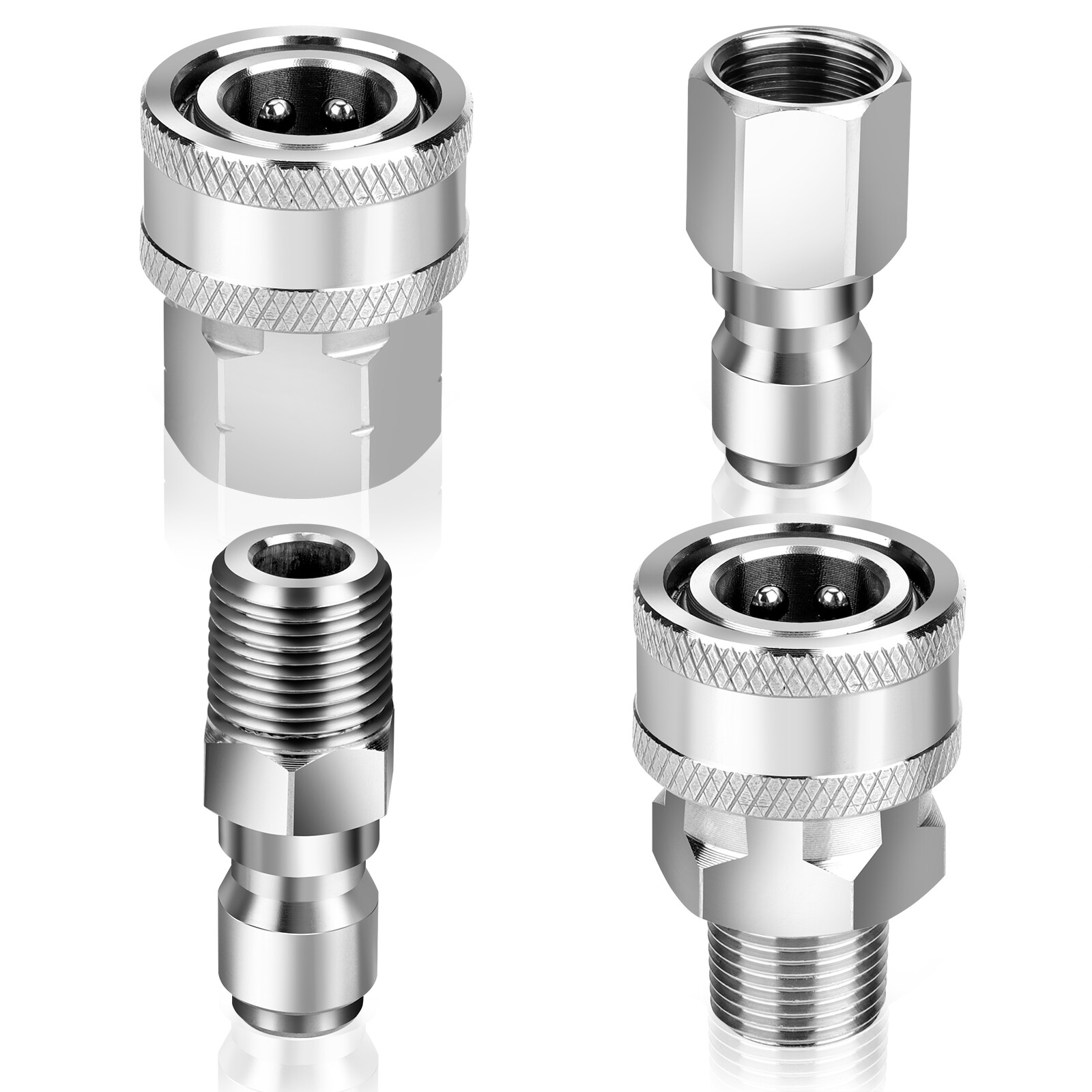 5000PSI Pressure Washer Quick Connect Fitting Stainless Steel 3/8″ Hose Adapter