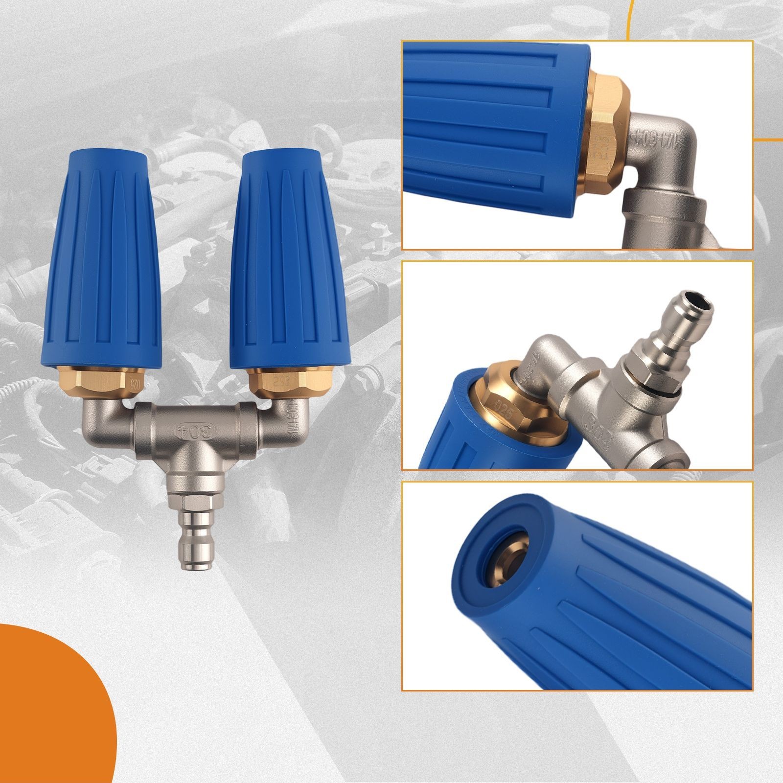 4000PSI Dual Turbo Nozzle Pressure Washer 4-6 GPM 1/4″ Quick Connect Spray Tip