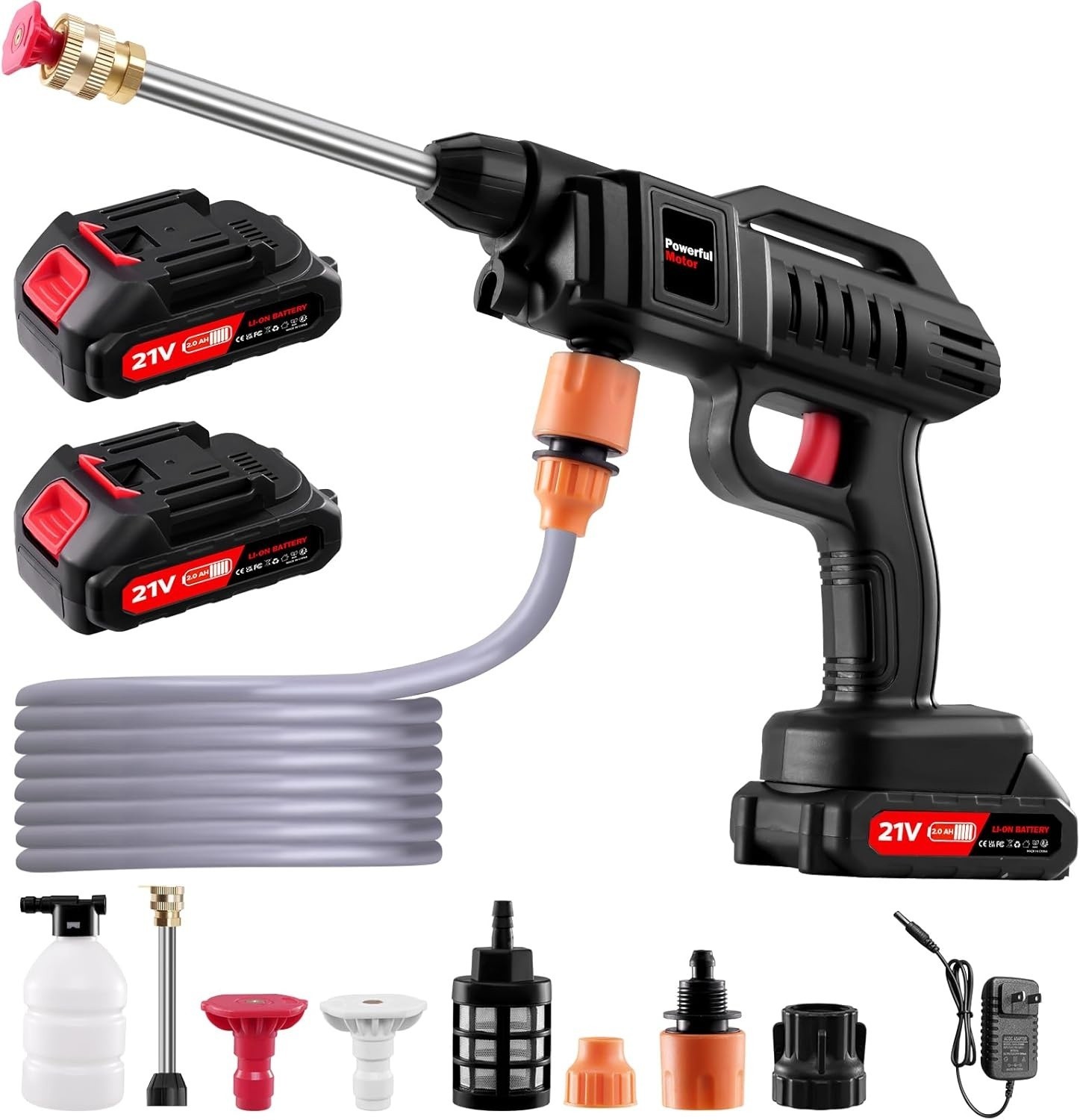 Cordless Pressure Washer 21V, 870PSI Portable Battery Pressure Power Washer