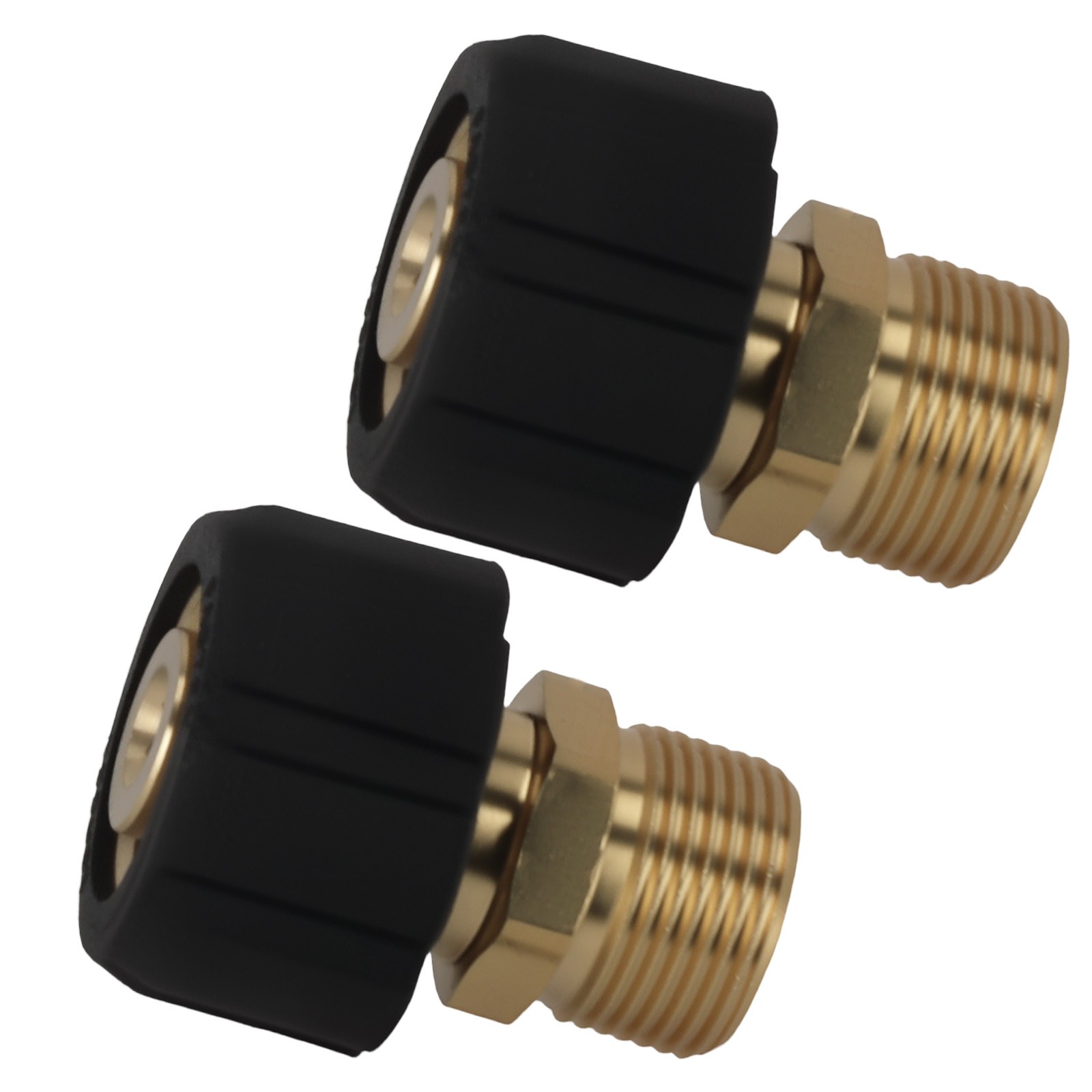 2 PCS Pressure Washer Coupler M22 15mm Female to M22 14mm Male Brass 5000PSI Max