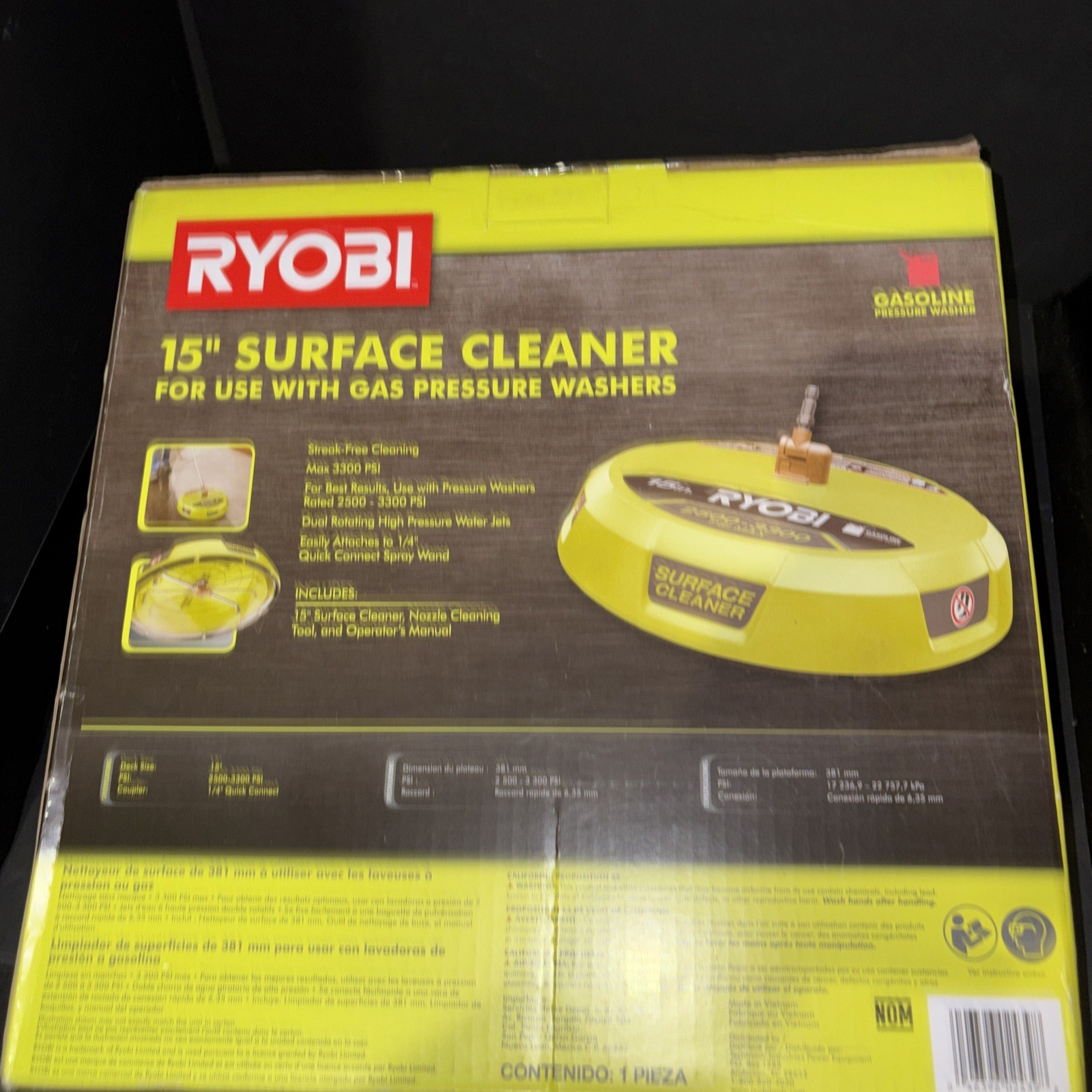 Ryobi RY31SC01 15 inch 3300PSI Surface Cleaner