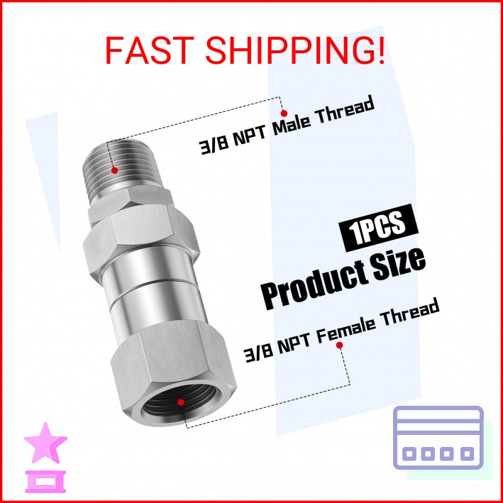 SynHHergyx Pressure Washer Swivel, 3/8 Inch NPT Thread Pressure Washer Fittings,