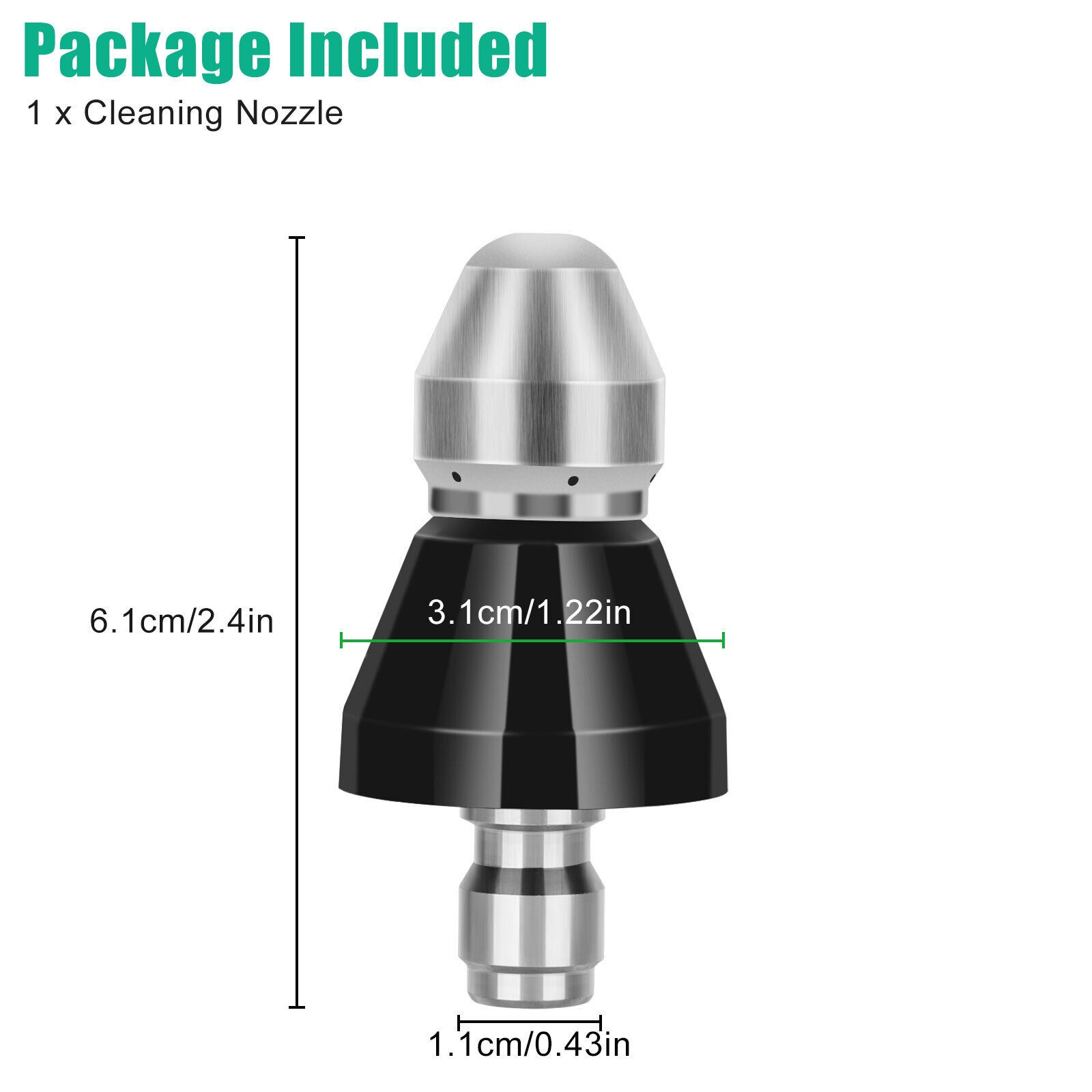 2x Sewer Cleaning Tool High-Pressure Nozzle, Toilet Auger, Clean Out Sewer Pipe