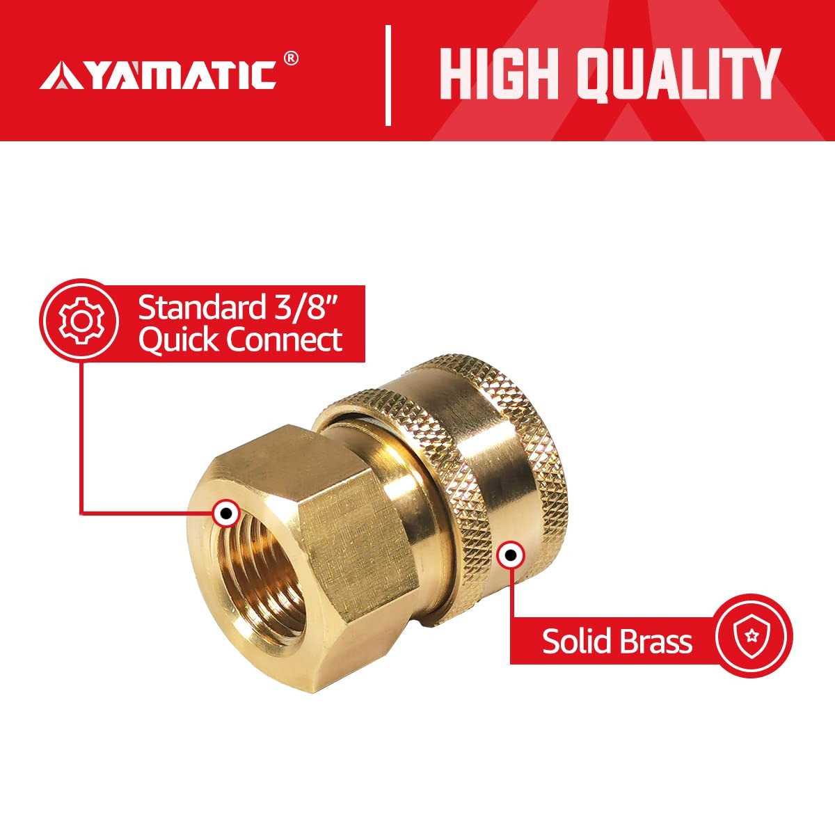Pressure Washer Adapter 3/8″ Female NPT to 3/8″ Quick Connect Socket, Power W…