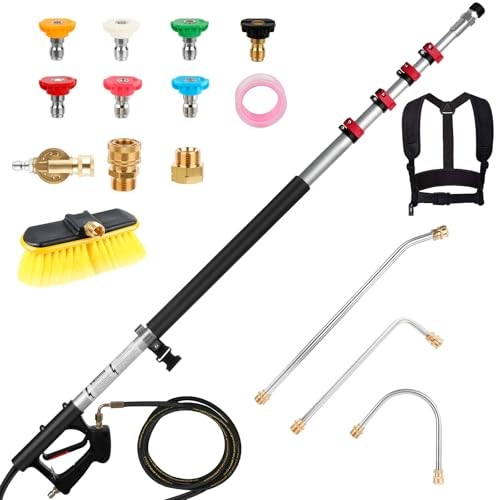 Pressure Washer Extension Wand 24FT Gutter Cleaning with Brush
