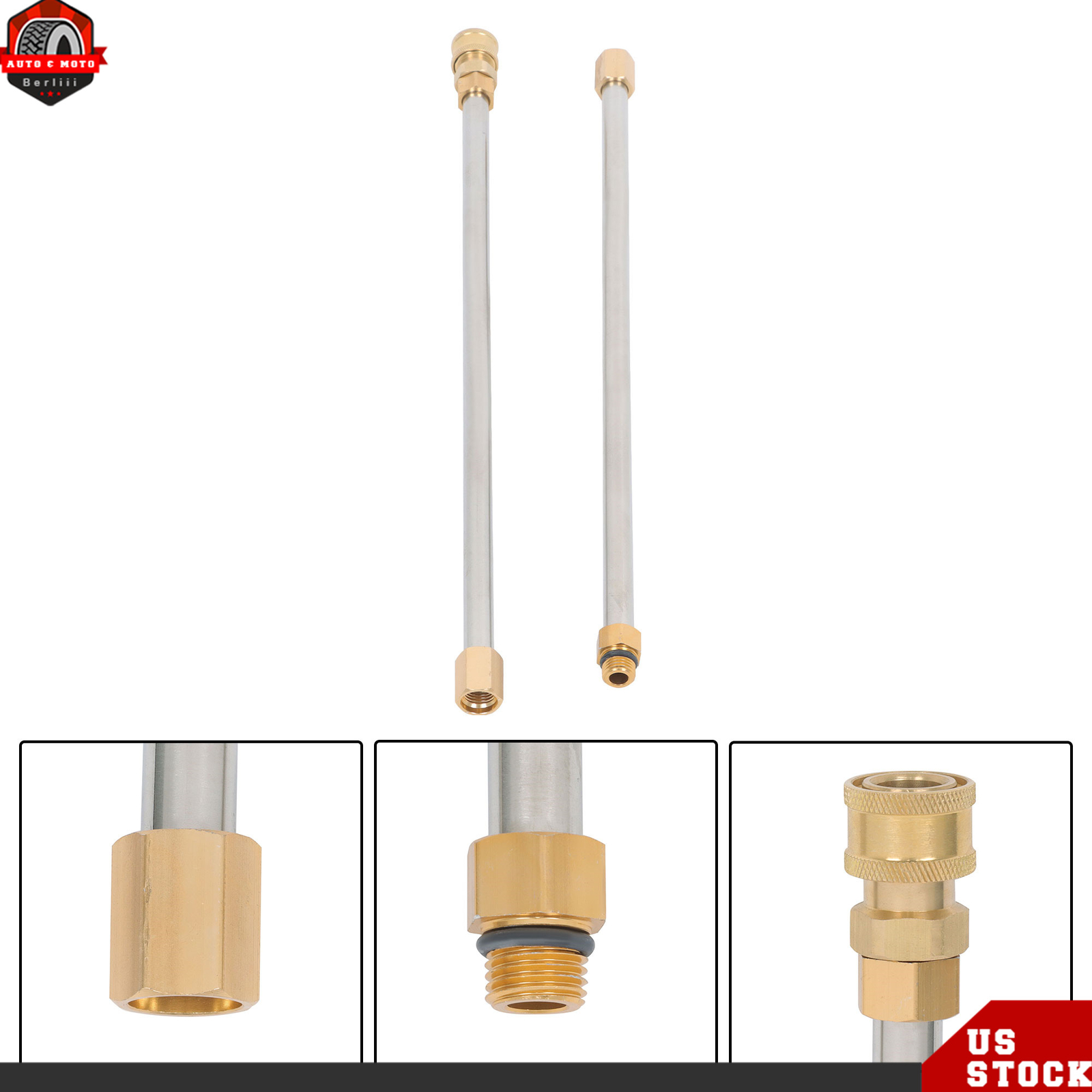 High Pressure Washer Gun Extension Wand Lance Gutter Cleaner Nozzles Kit 4000PSI