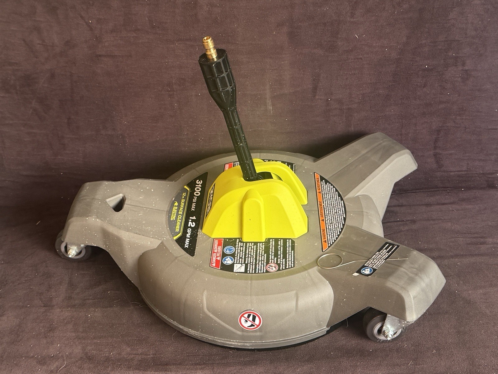 RYOBI 12 in. 3100 PSI Electric Pressure Washer Surface Cleaner w/Caster Wheels