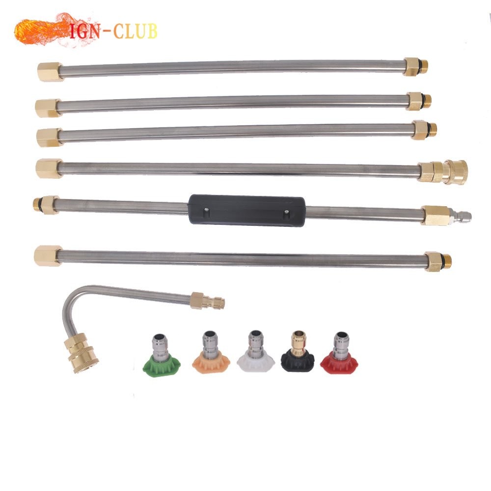Pressure Washer Extension Wand Set 8FT Replace Lance w/5 Nozzle Tips 4000 PSI US