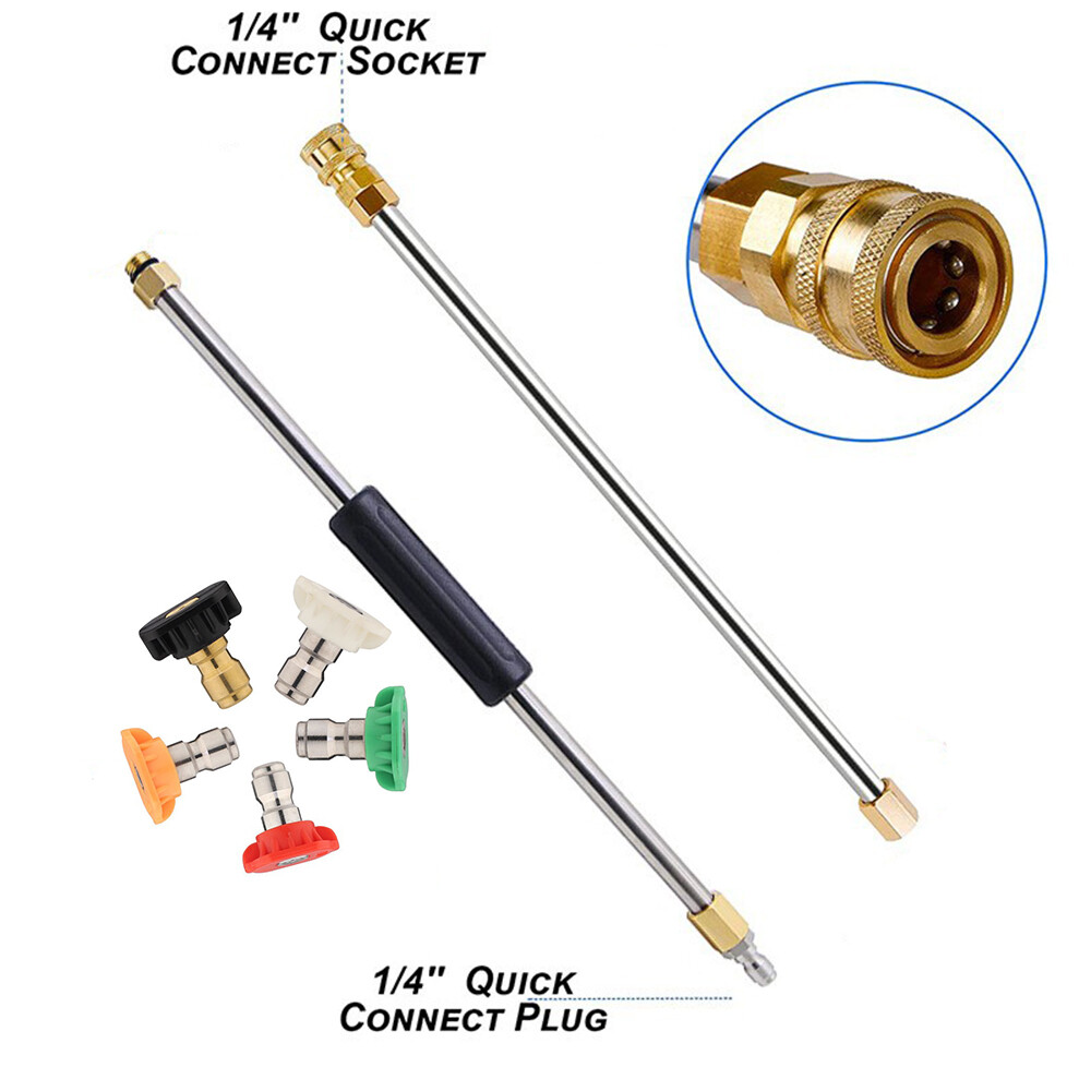 8pcs/Set Pressure Washer Extension Wand Power Washer Lance w/ Spray Nozzle Tips