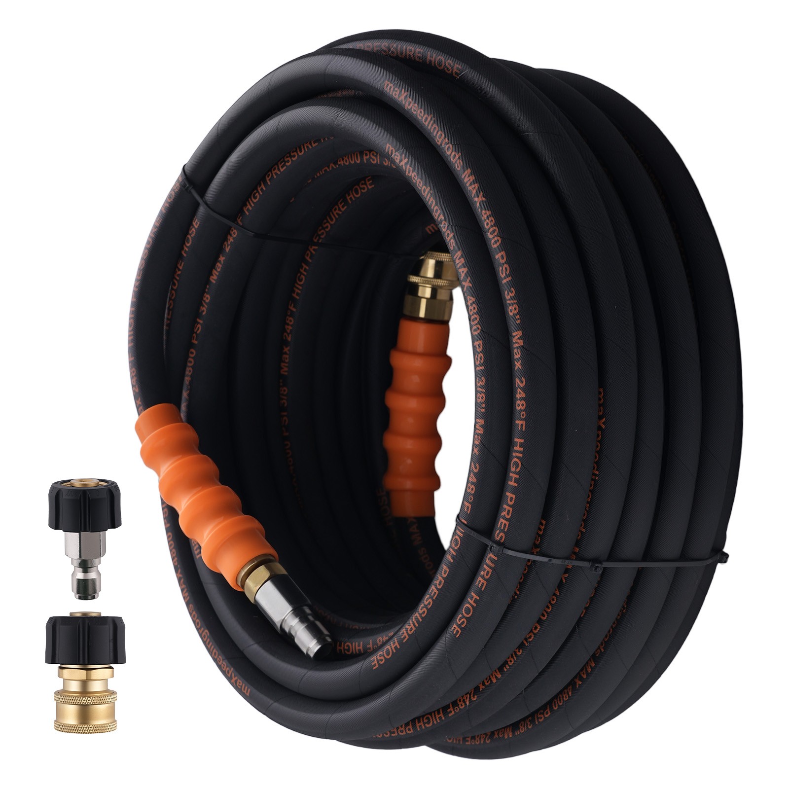 3/8″ Pressure Washer Hose 70FT 4800PSI Steel Wire Braid w/ Quick Connect Coupler