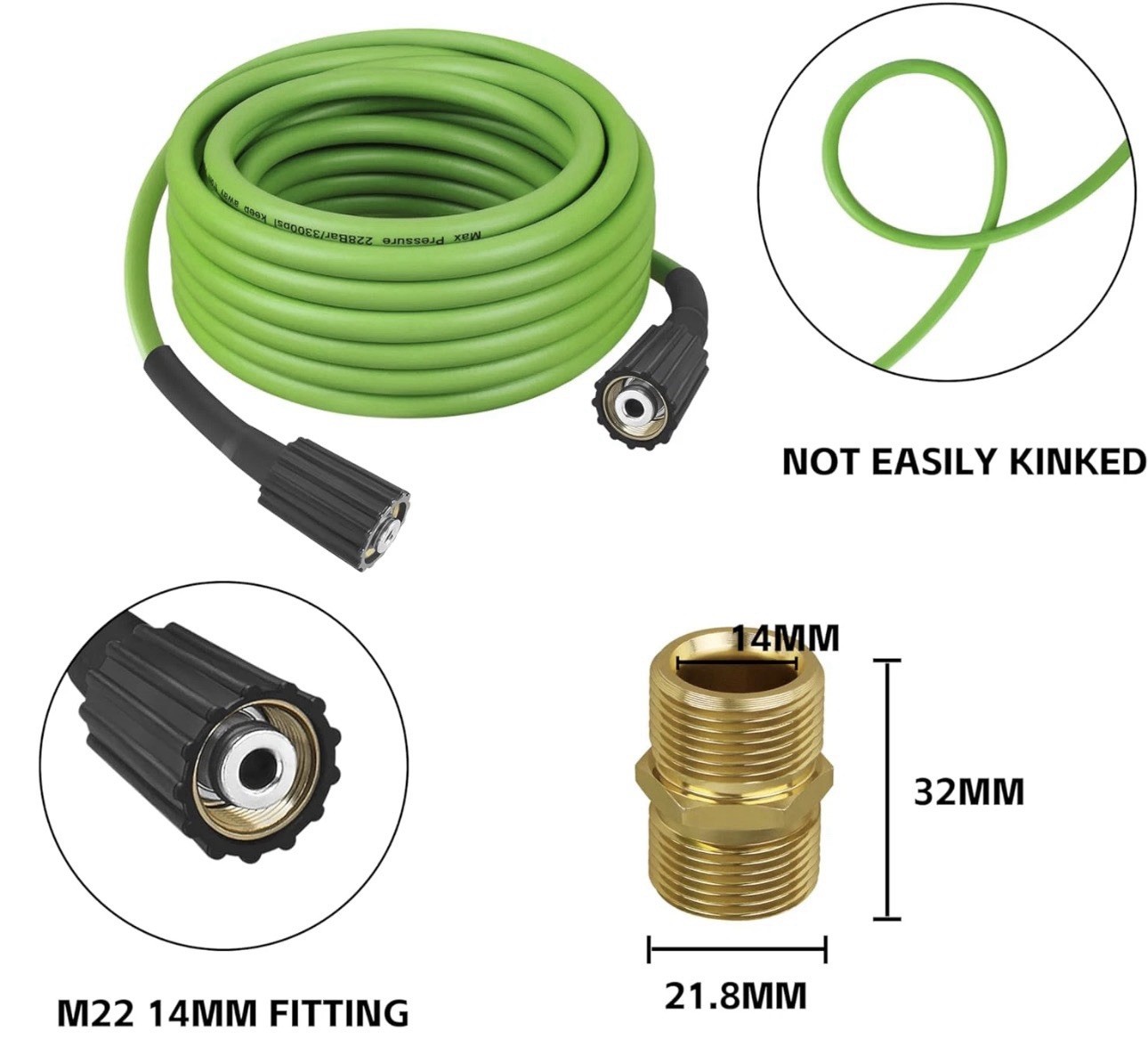 Pressure Washer Hose 50ft for Greenworks Power Washer 3600 PSI