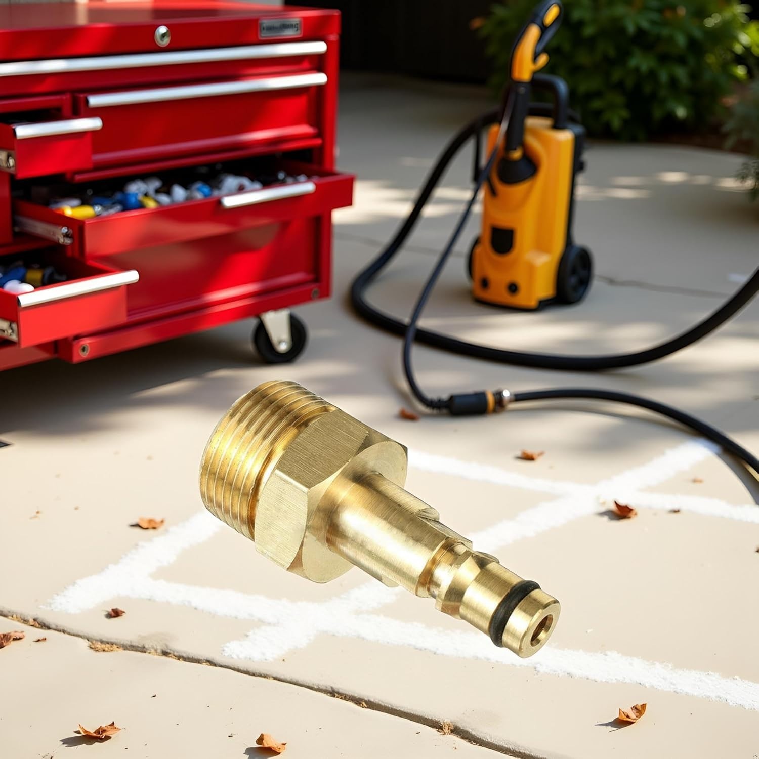 Universal M22 Pressure Washer Hose Connector – Gold-Plated Quick Connect Design