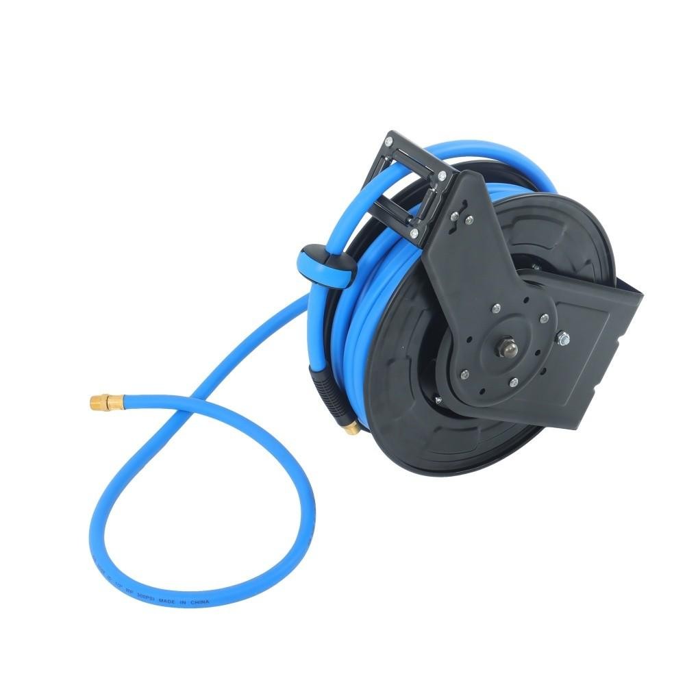 Retractable Hose Reel 1/2 Inch x 50Ft Auto Rewind Hose-Reel W/ Rubber Hose