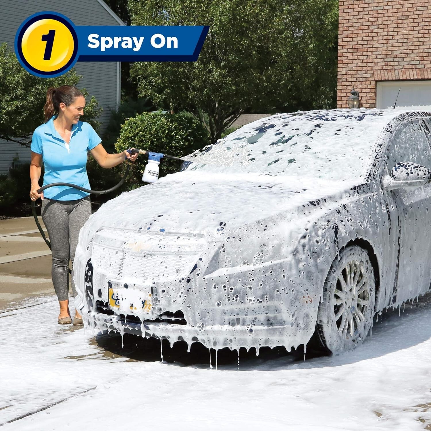 Nozzle Spray Car Wash Gun Cannon Soap Foam Dirt Dust Blaster Hose Thick Sprayer