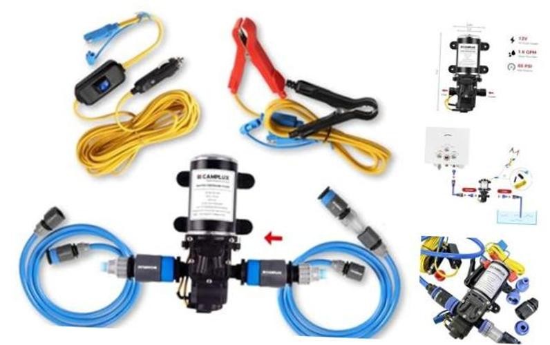 CAMPLUX 12V 1.6 GPM 65 PSI High Pressure Pump Kit for RV Caravan