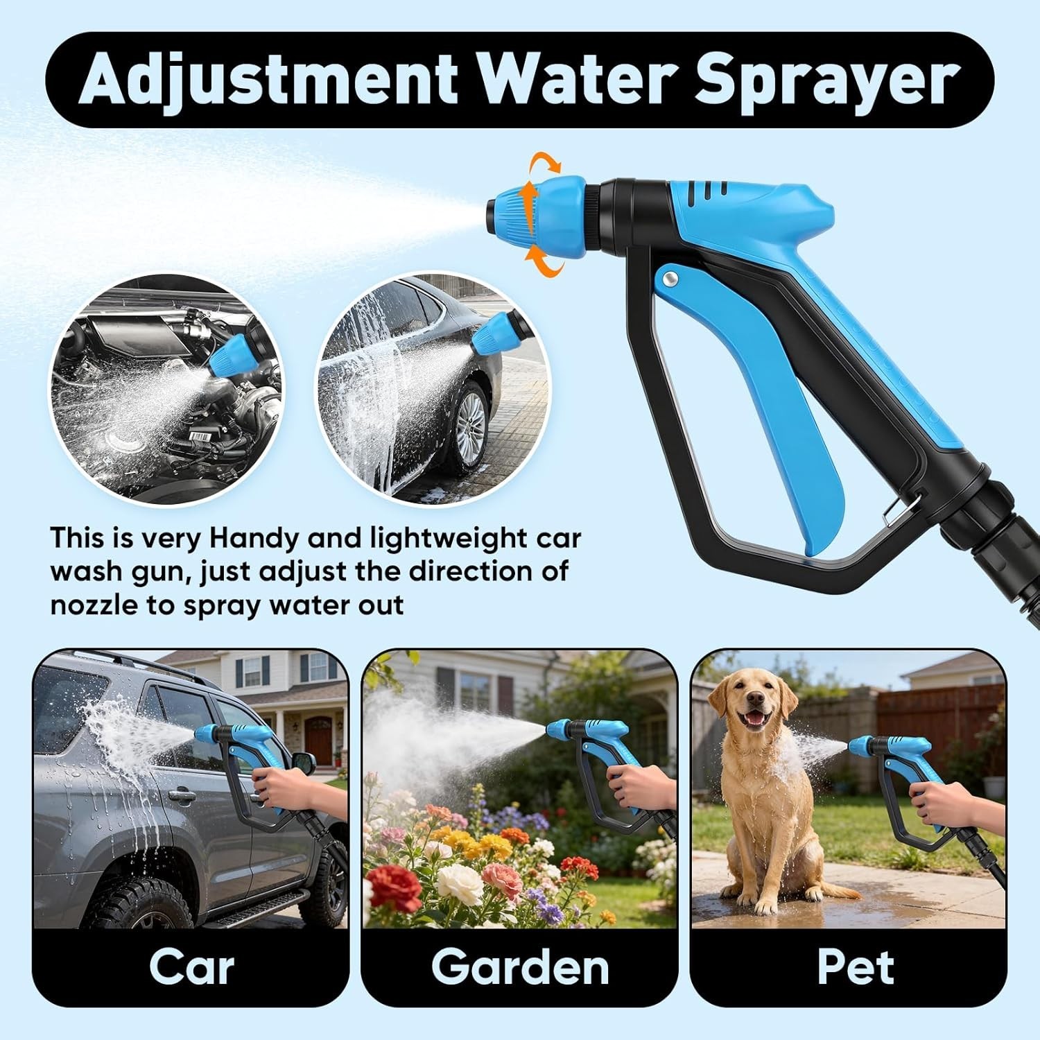 2-in-1 Car Wash Foam Cannon – Adjustable Pressure Foam Gun for Efficient Washing