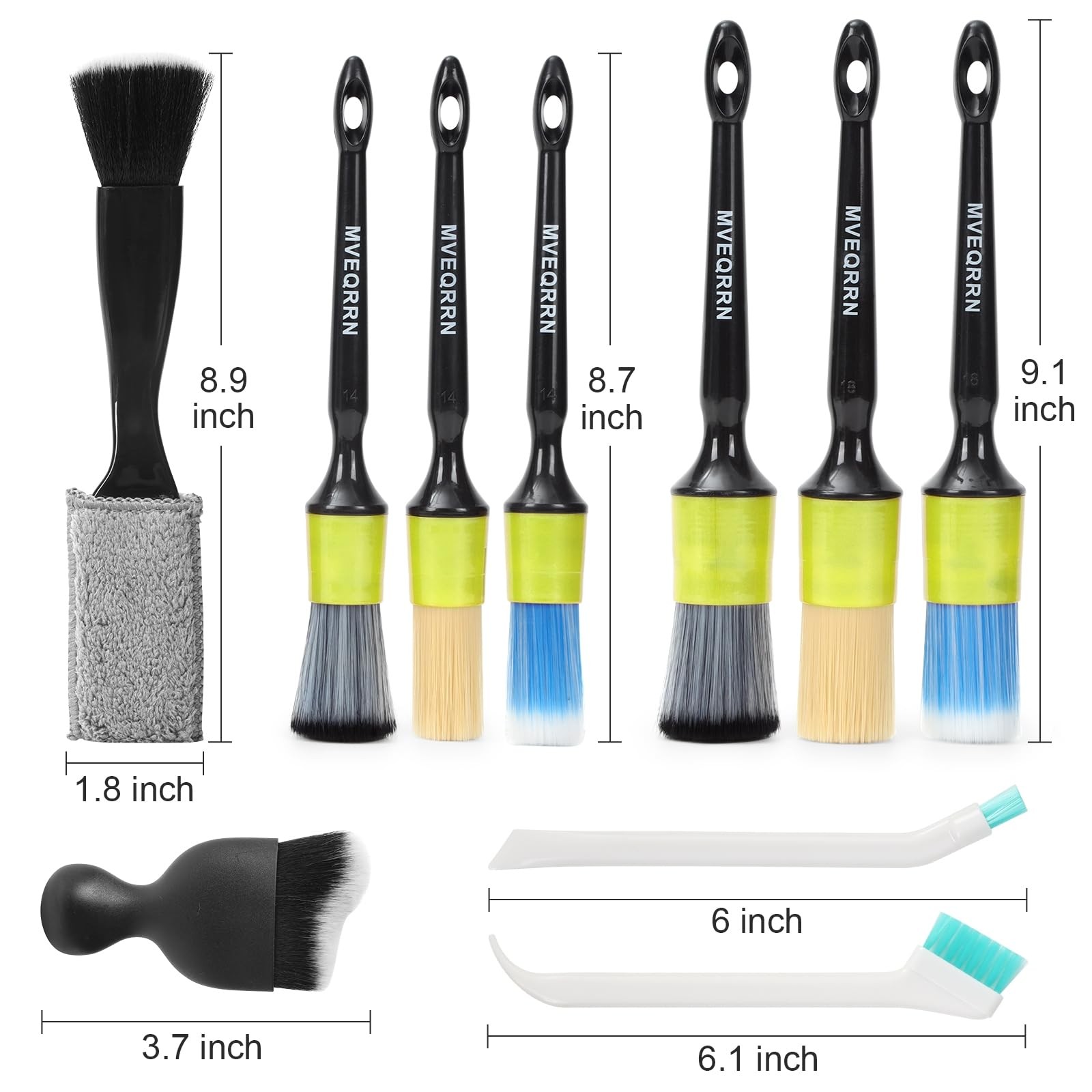 10PCS Car Detailing Brush Set,Boars Hair Car Cleaning Detail Brush kit,Ultra