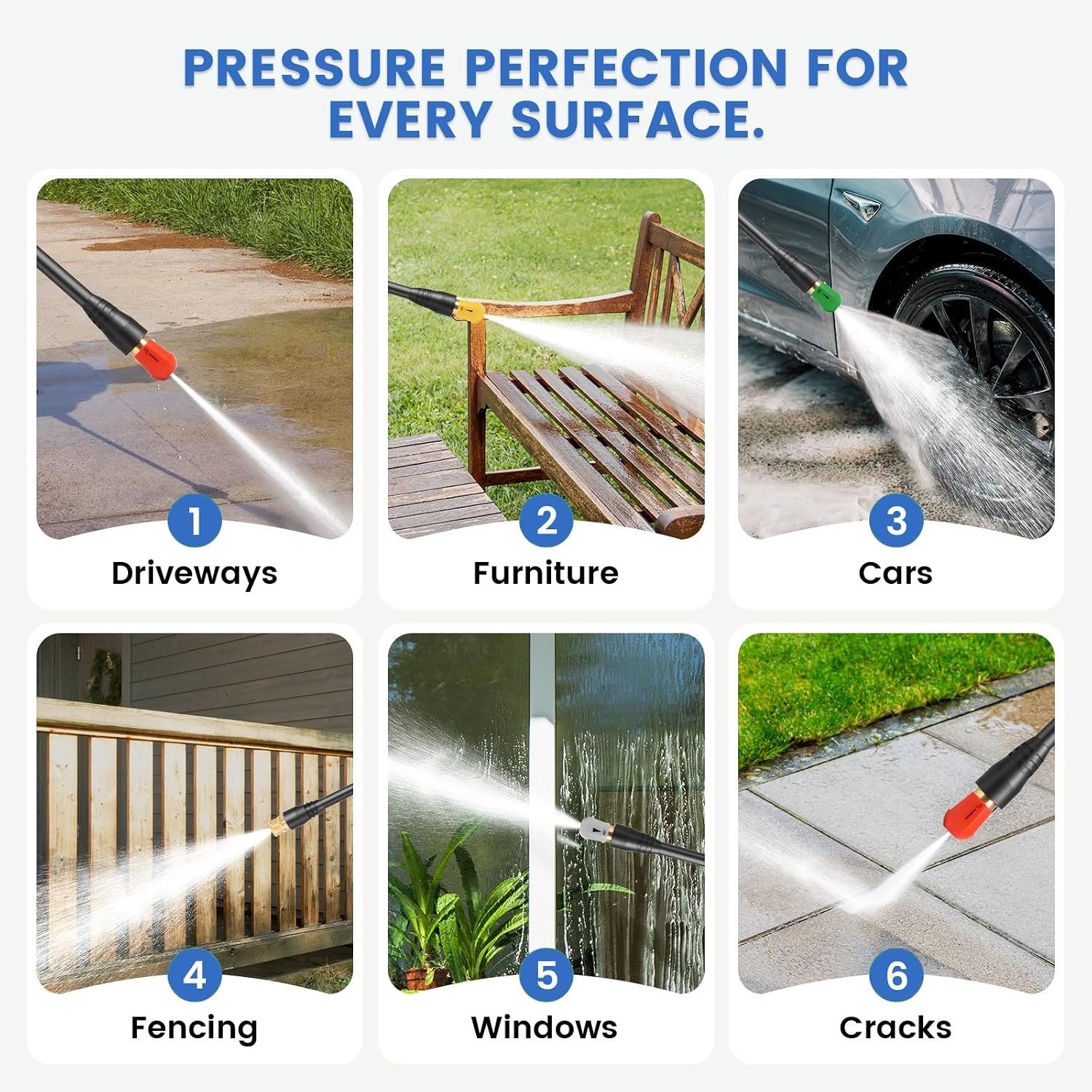 Deep Blue Electric Pressure Washer 5000PSI with 4 Nozzles & Foam Cannon Included
