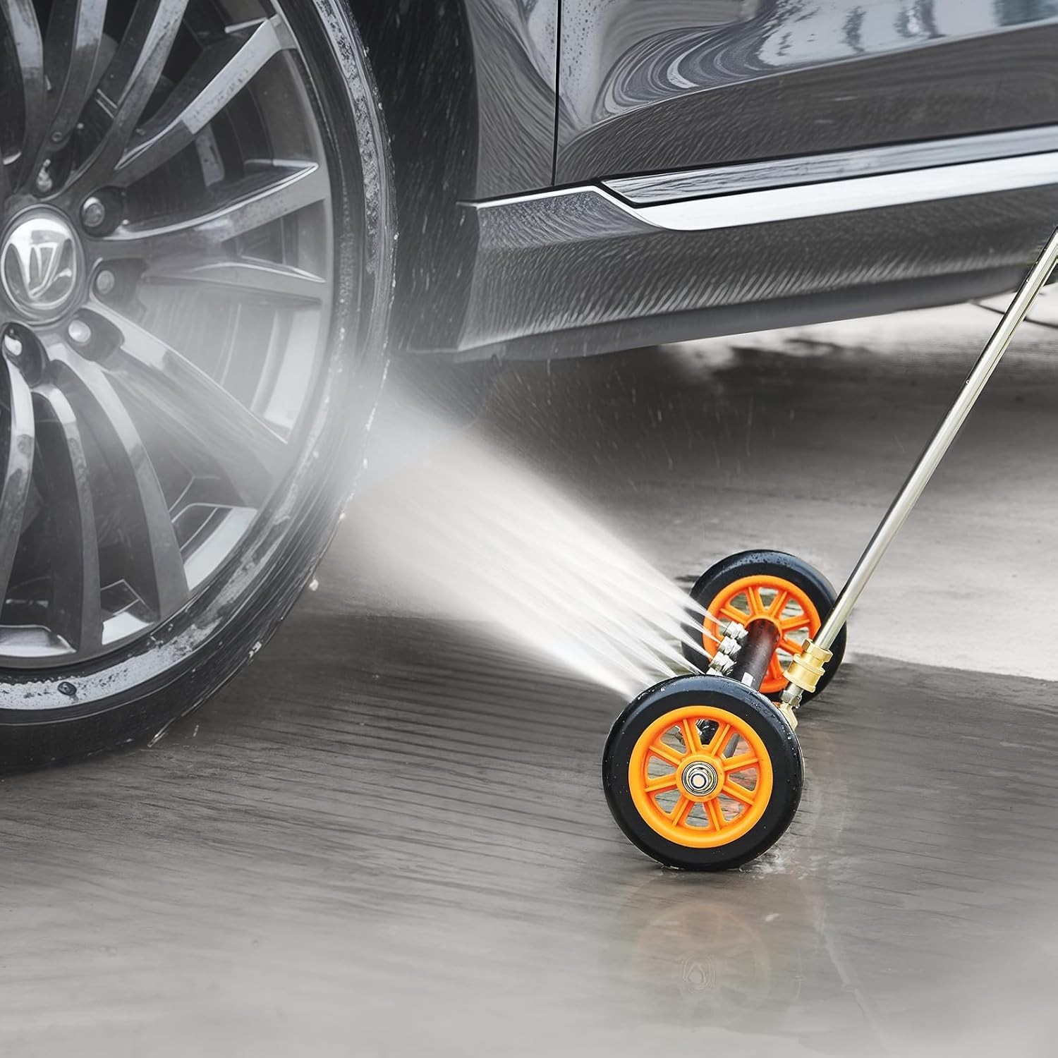 24-Inch Stainless Steel Pressure Washer Undercarriage Cleaner – 4000 PSI, 7 N…