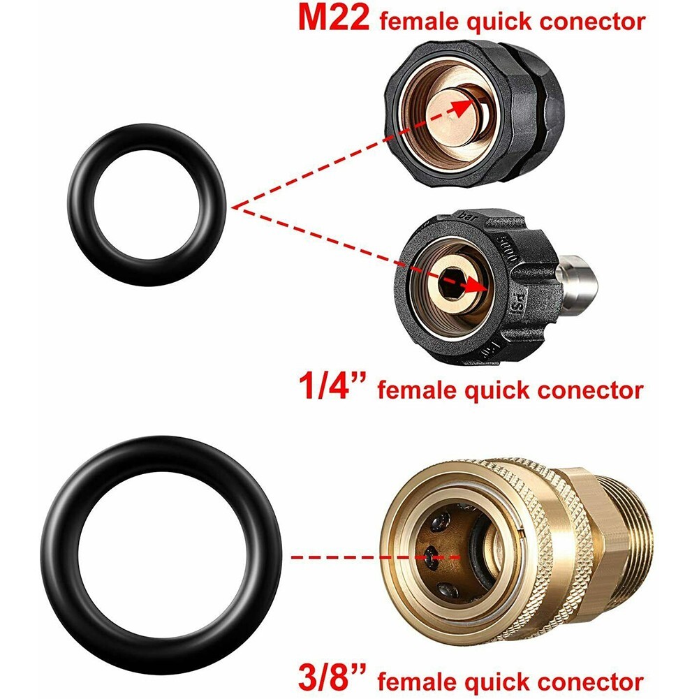 Pressure Washer O-ring Accessories Cleaning Hose Ring Kit NBR Rubber 50pcs