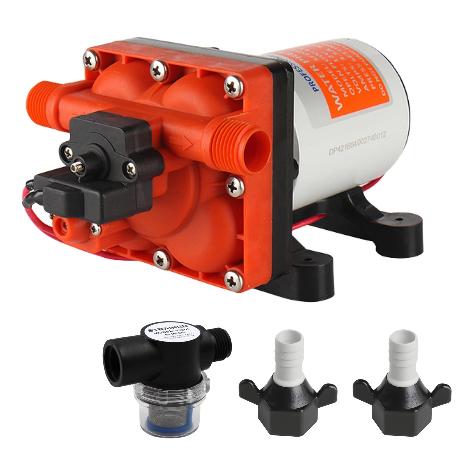 12V Diaphragm Pump 3.0 GPM 55PSI for Marine, RV, Off-Grid, Boats