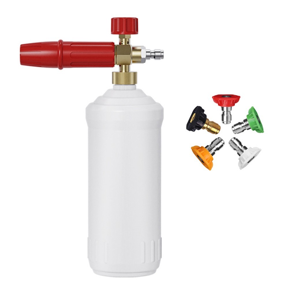 Snow Foam 1L with Foam Nozzle Adjustable 0 to 120 Degrees and 14 Quick Connect