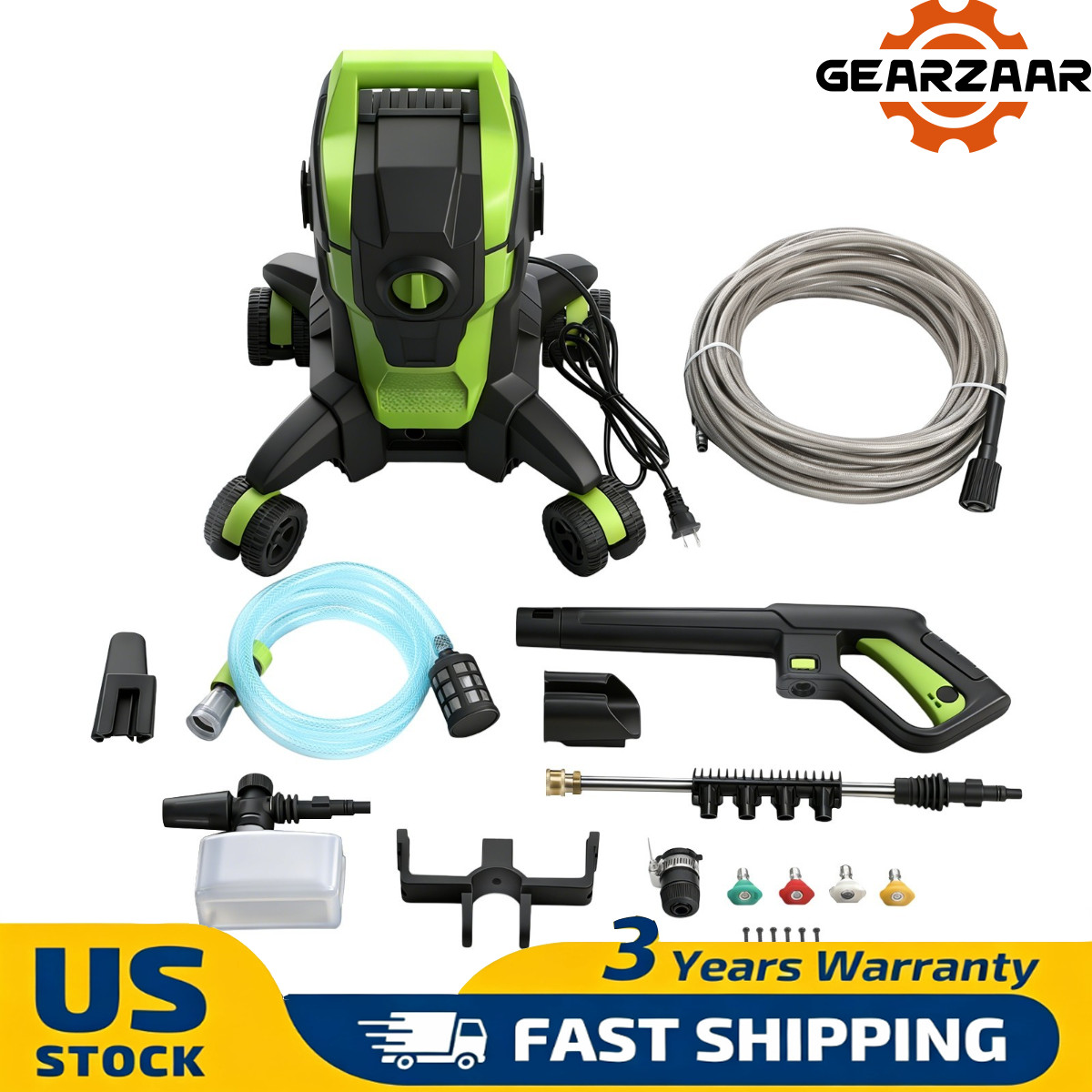 Electric High-pressure Power Washer, Heavy-Duty 2500 PSI SPX3000 w/ 52FT Hose