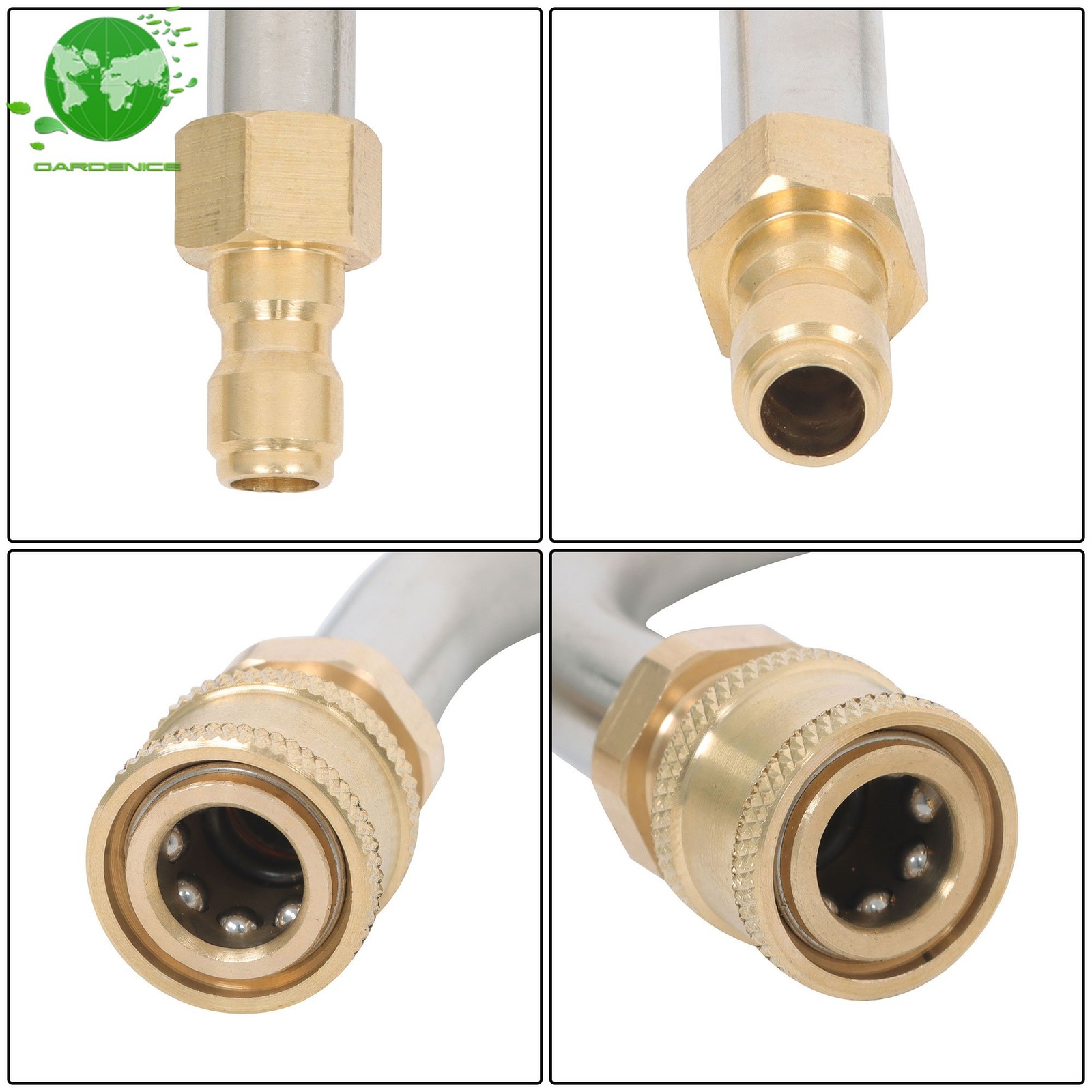 9 Pcs 1/4 In 4000 Psi High Pressure Washer Extension Wand 97 Feet Water Gun